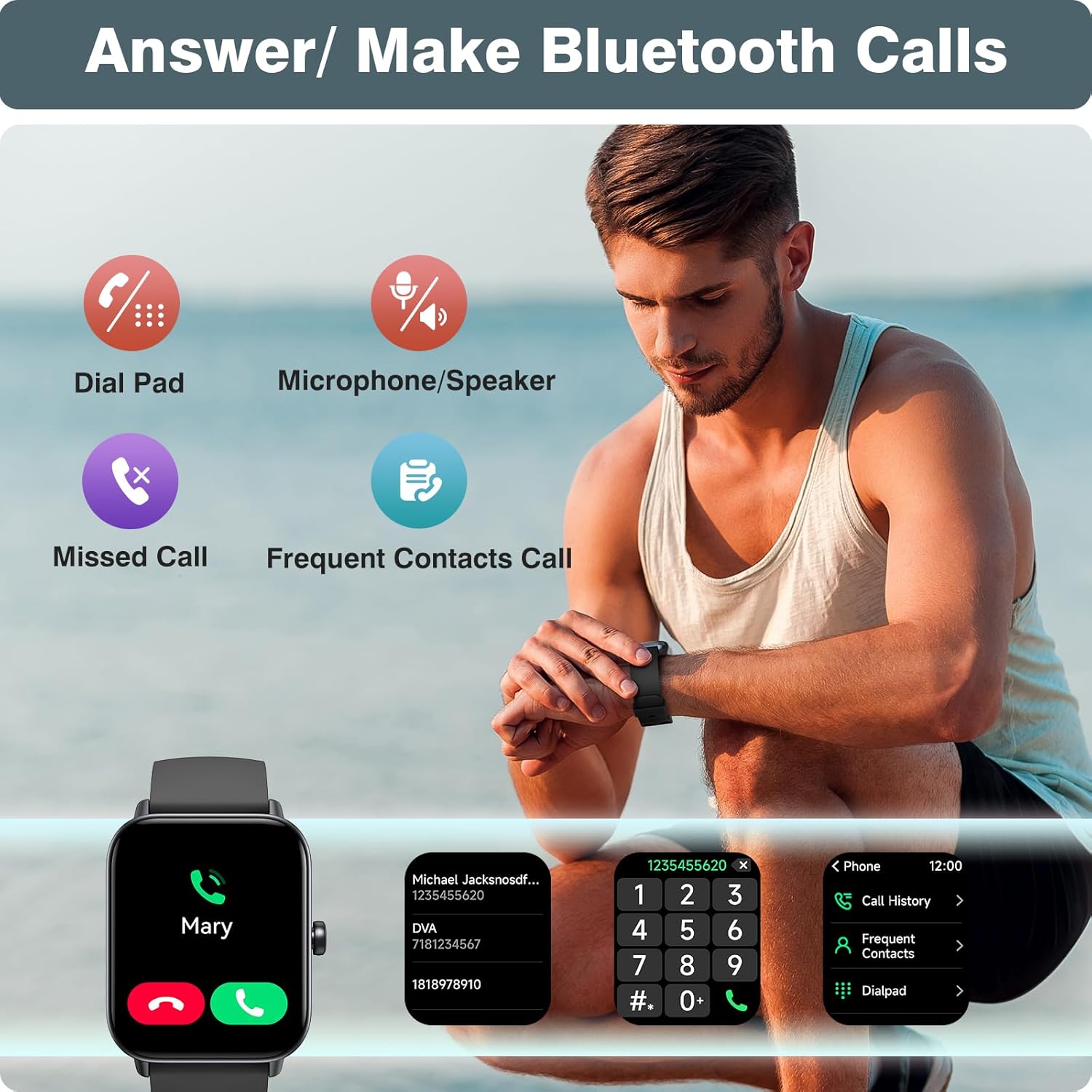 Best Smart Watch for Men & Women - Alexa Built-in, Call Function, Fitness Tracker, Heart Rate & SpO2 Monitor, IP68 Waterproof, 120+ Sports Modes 2 Product Image