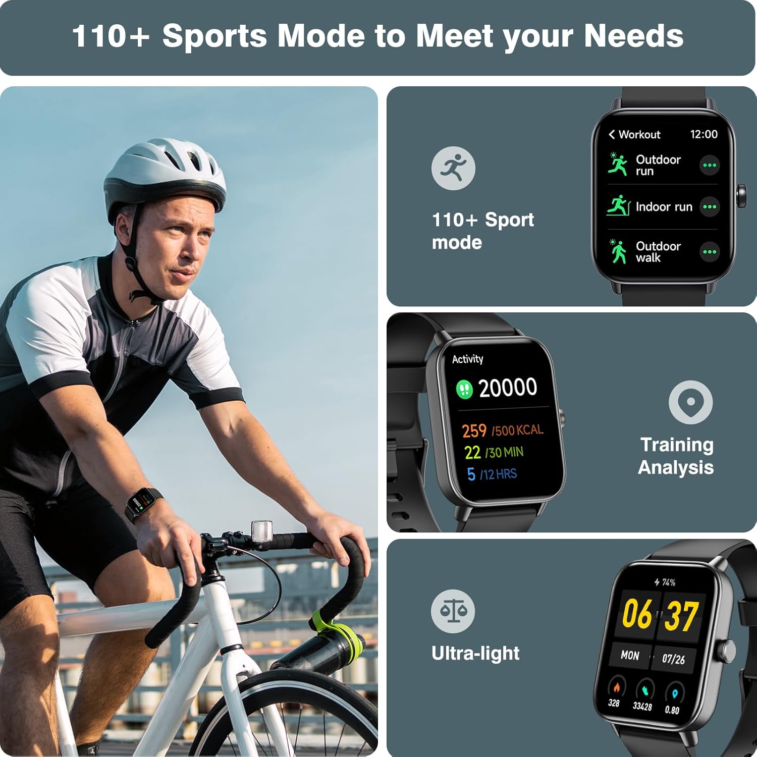Best Smart Watch for Men & Women - Alexa Built-in, Call Function, Fitness Tracker, Heart Rate & SpO2 Monitor, IP68 Waterproof, 120+ Sports Modes 7 Product Image