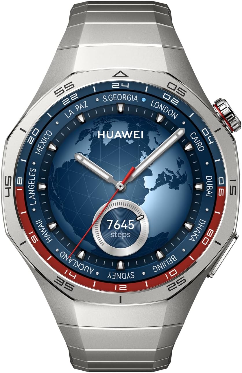 Huawei Watch GT 5 Pro 46 mm Smartwatch, Sharp-Edged Design, up to 14 Days Battery Life, Pro-Level Sports Watch, Health Tracking, Compatible with iOS and Android, Titanium