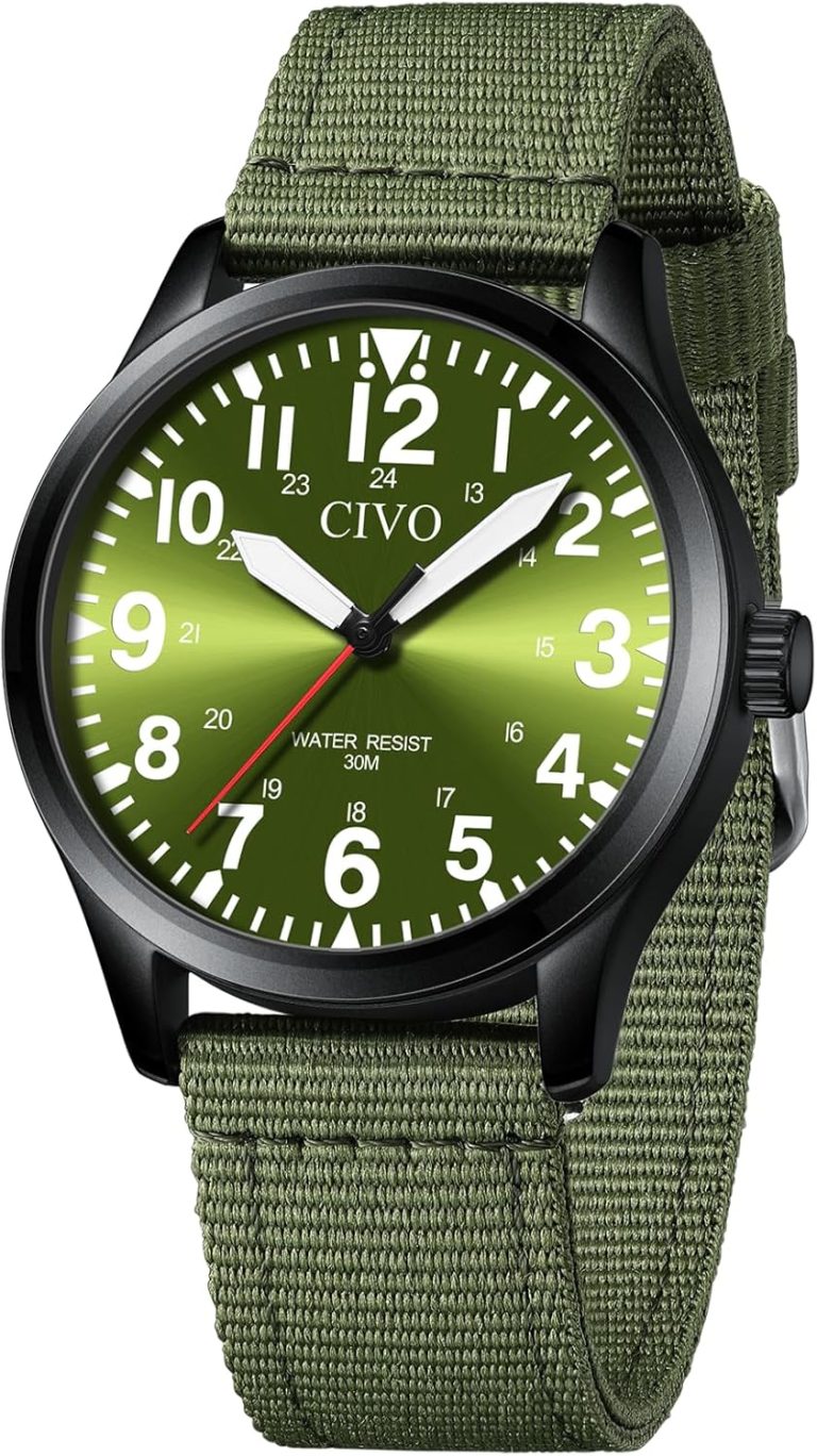 CIVO Military Watch for Men Waterproof: Analog Mens Watches Classic Design - Field Wrist Watches for Man - Tactical Quartz Watches