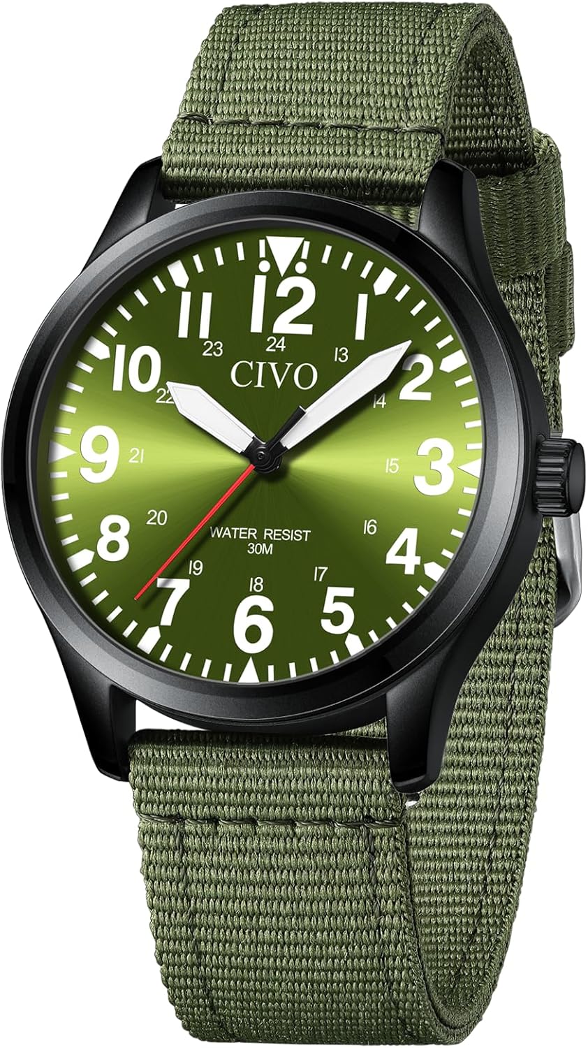 CIVO Military Watch for Men Waterproof: Analog Mens Watches Classic Design - Field Wrist Watches for Man - Tactical Quartz Watches