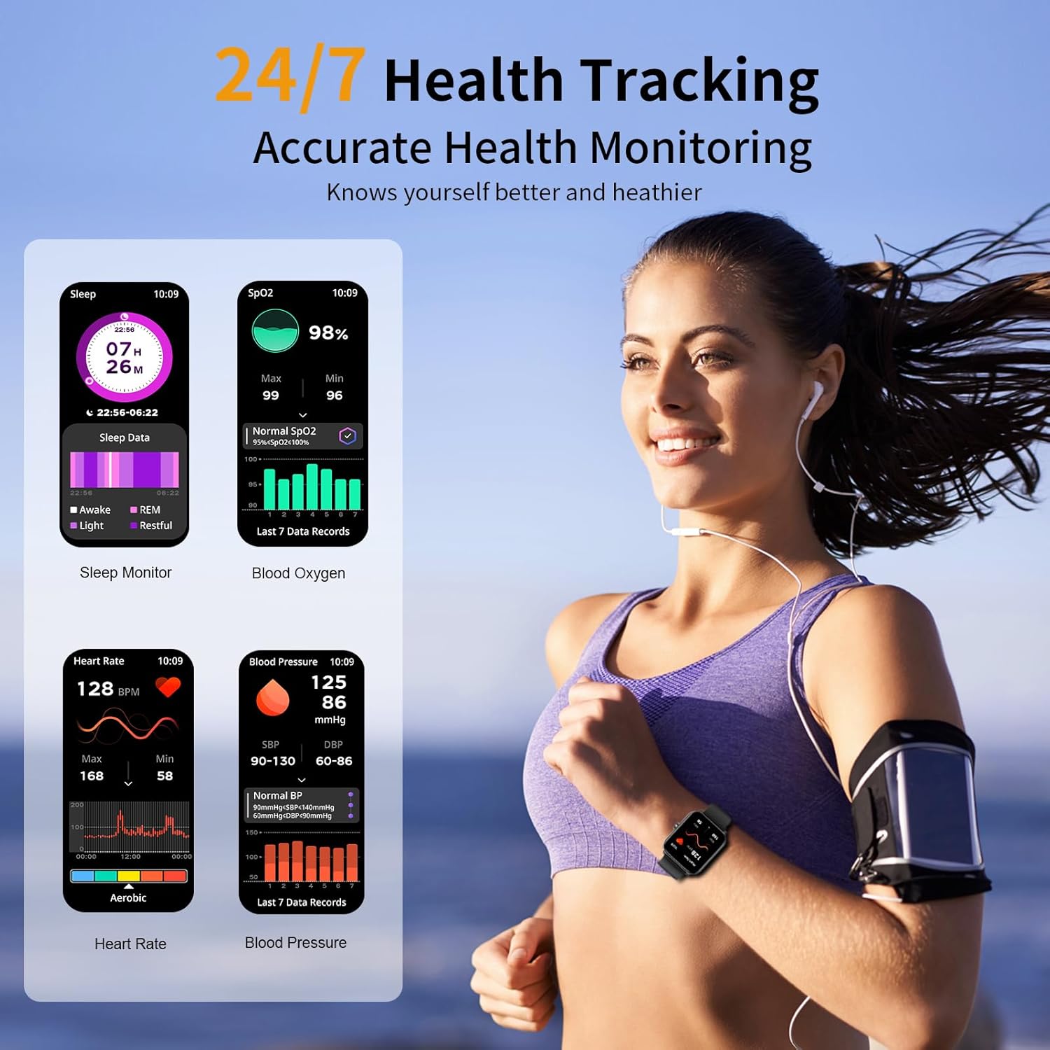 Smart Watch for Men & Women – 1.85" HD Fitness Tracker with Call Function, 120+ Sports Modes, IP68 Waterproof, Heart Rate & Sleep Monitor, Compatible with Android & iOS 4 Product Image