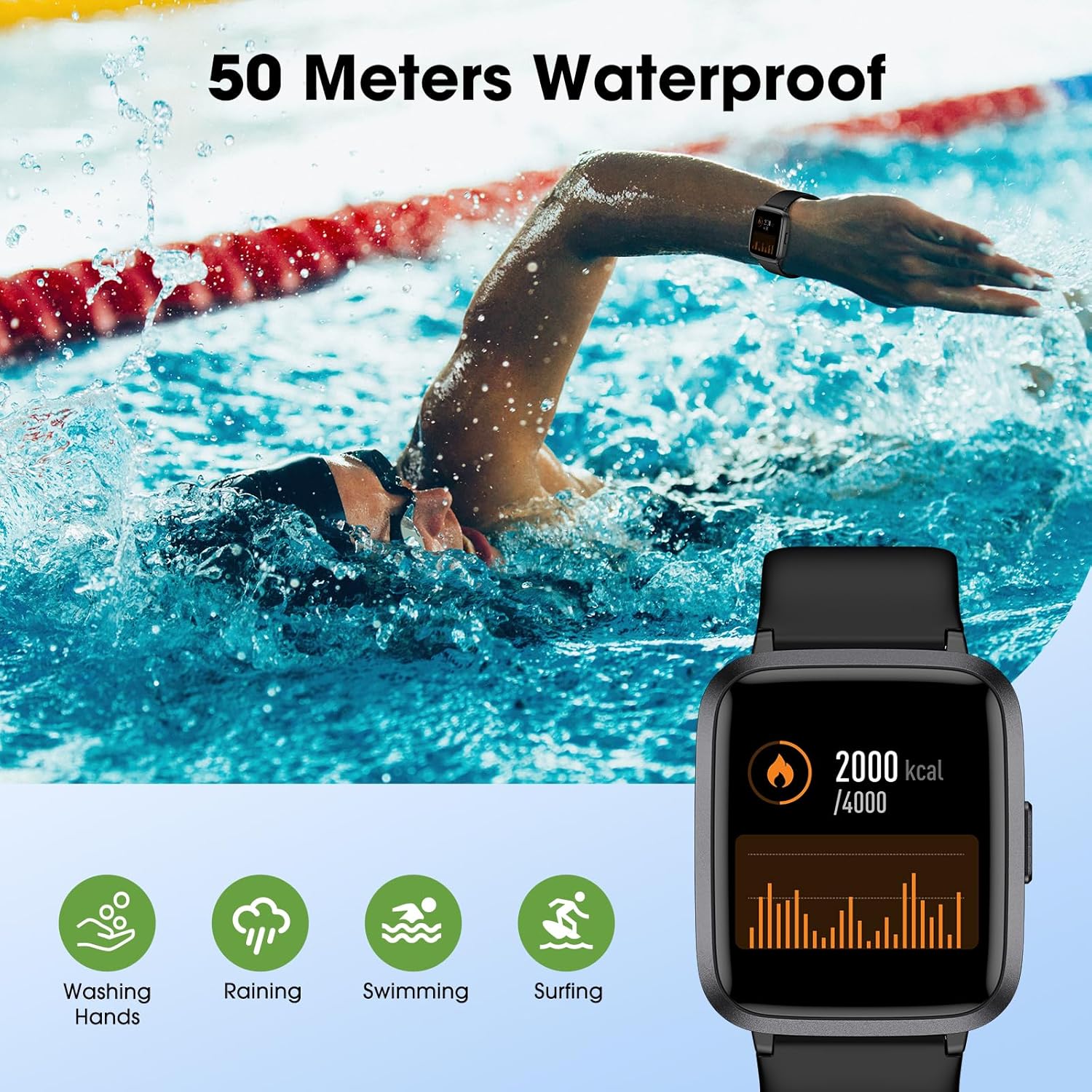 Fitness Tracker Watch with Heart Rate Monitor, Large Screen Activity Tracker with Pedometer, Sleep Monitor, Calories & Step Counter, 5ATM Waterproof Smart Watch for Women Men Fitness Watch for Sports Review 4 Comprehensive Health Monitoring and Sleep Analysis