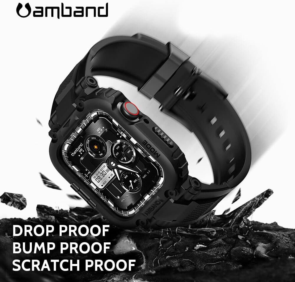 amBand M1 Sport Case Band for Apple Watch Ultra 3/2/1 & SE 3/2/1 & Series 11 10 9 8 7 6 5 4 3 49mm 46mm 45mm 44mm 42mm 41mm 40mm 38mm, Shockproof & Scratch Resistant Rugged Bumper for Men Review 6 Comfort and Design Aesthetics