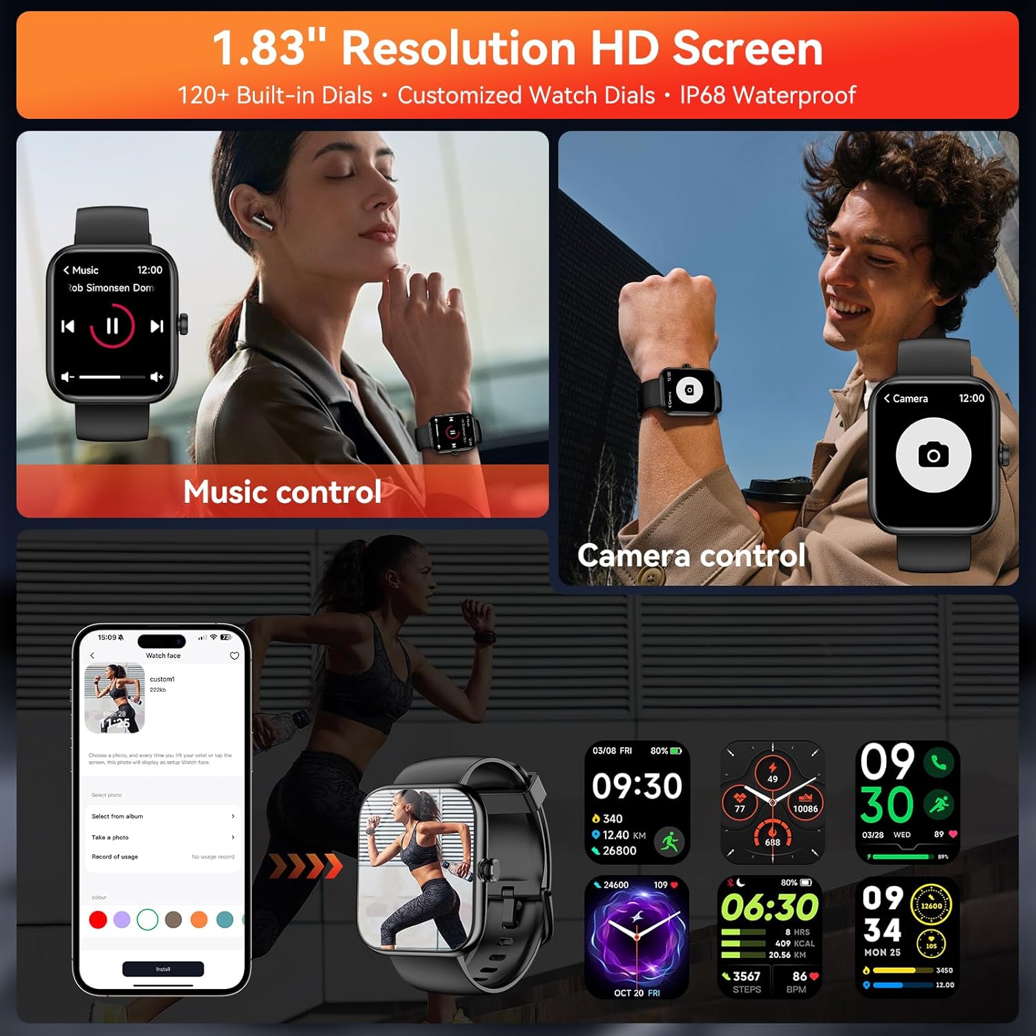 Smart Watch with Alexa Built-in, 1.83" HD Touchscreen Fitness Tracker, Bluetooth Notifications/Calls, IP68 Waterproof, 120+ Sport Modes, 24/7 Heart Rate & Sleep Monitor for iPhone Android iOS (Black) Review 7 Durability and Battery Life