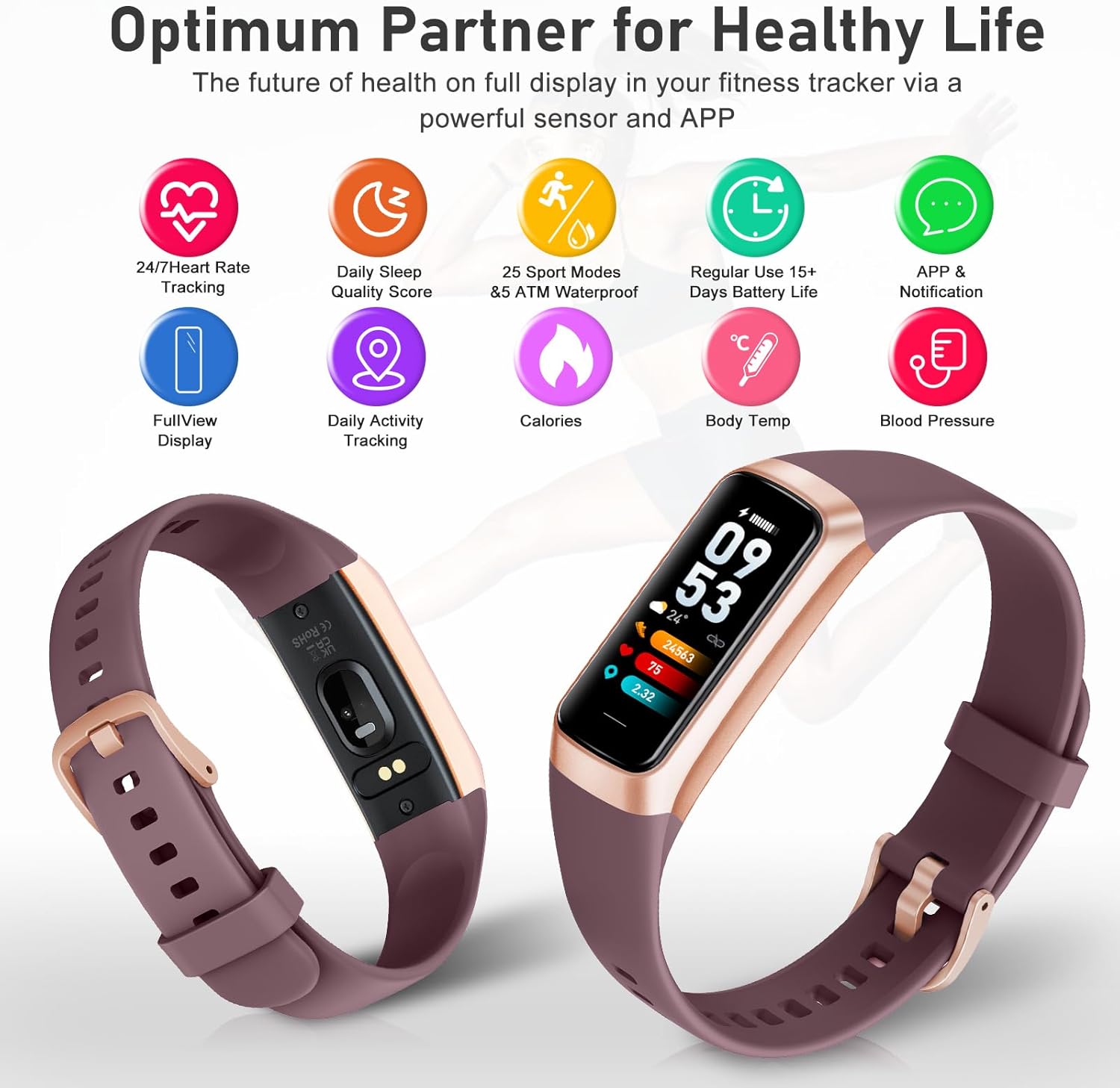 Fitness Tracker with Step Counter/Calories/Stopwatch, Activity Tracker, Health Tracker with Heart Rate Monitor, Sleep Tracker,1.10''AMOLED Touch Color Screen, Pedometer Watch for Women Men Review 10 Battery Life and Durability