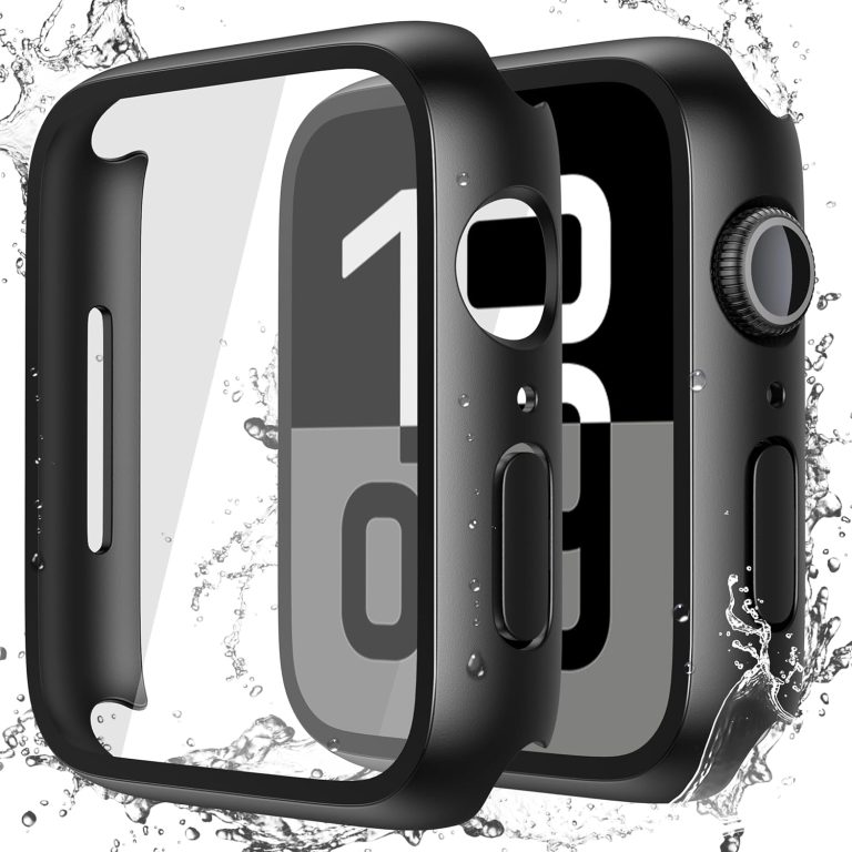 Misxi [2 Pack] Waterproof Hard Case with Tempered Glass Compatible with Apple Watch Series 10 (2024) 46mm, Ultra-Thin Anti-Fall Tough Protective Cover for iWatch Screen Protector, Matte Black Review