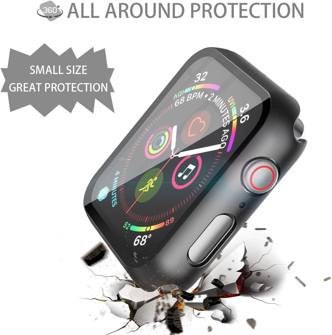 Misxi 2 Pack Hard PC Case with Tempered Glass Screen Protector Compatible with Apple Watch SE 3 (2025) SE 2 SE Series 6 Series 5 Series 4 44mm, Black Review 8 Effortless Installation and User Convenience