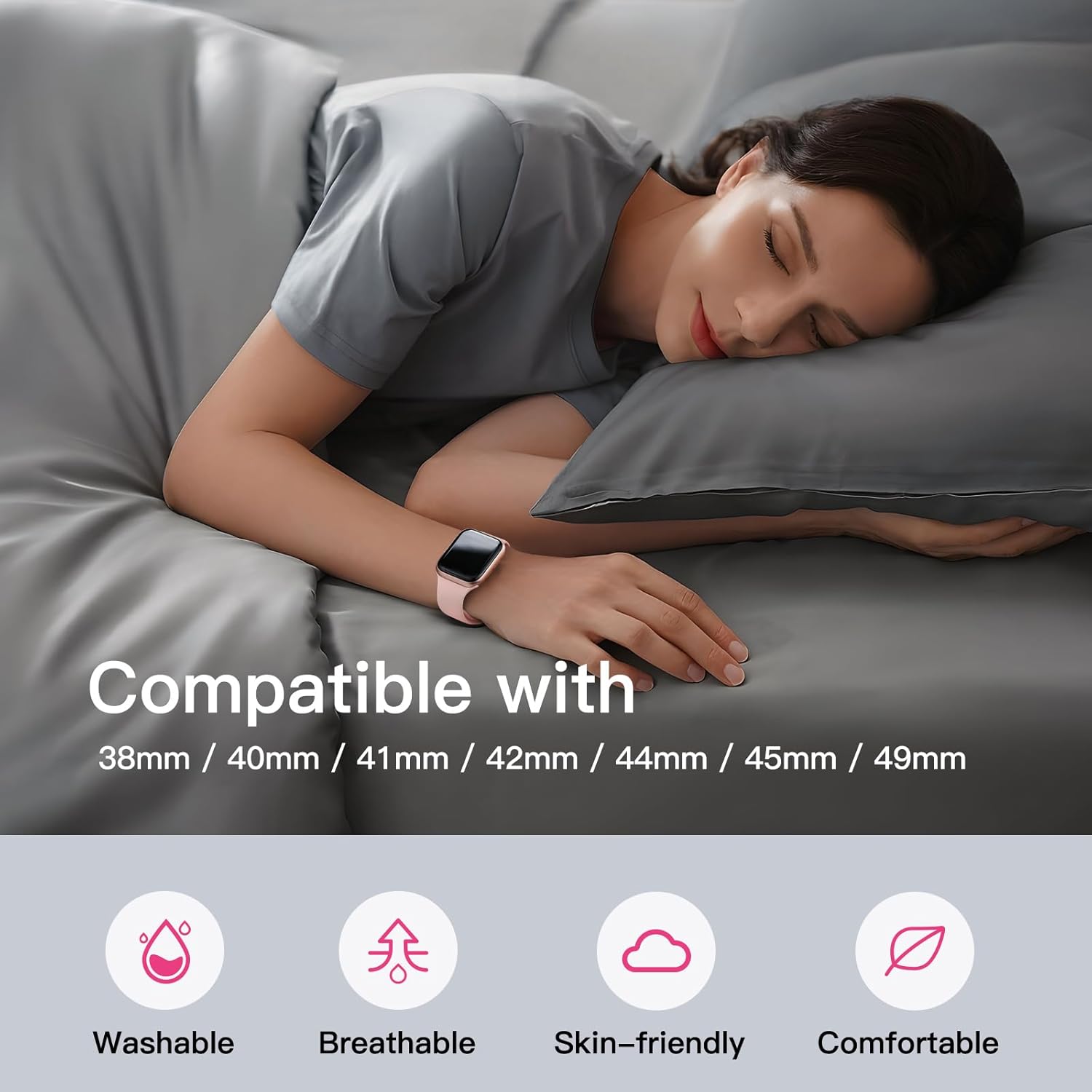 Sport Silicone Band Compatible with Apple Watch Bands 40mm 38mm 41mm 44mm 45mm 42mm 49mm Women Men Review 8 Adjustability and Sizing Image