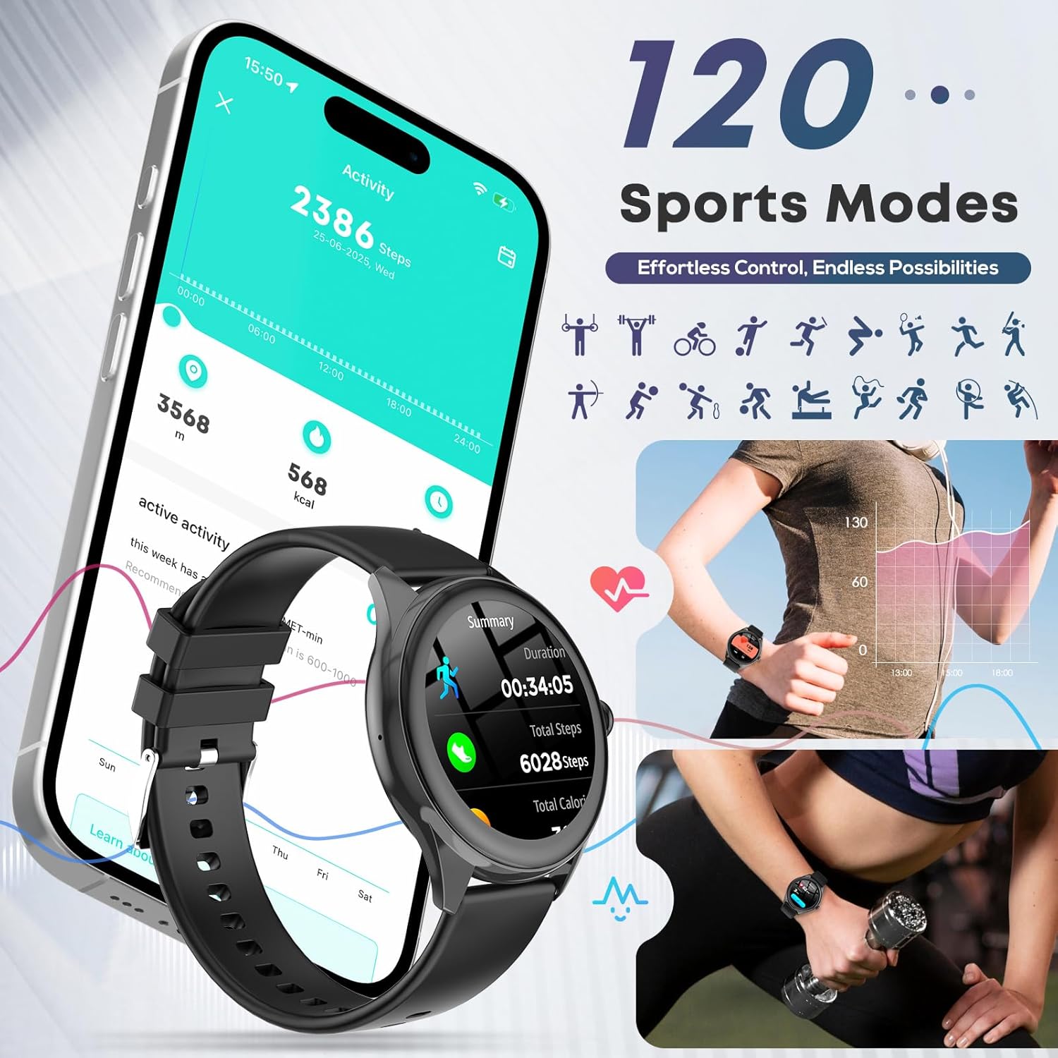Smart Watches for Women Men, 1.39" HD IPS Touchscreen Smartwatch Review 8 Connectivity and Smart Features