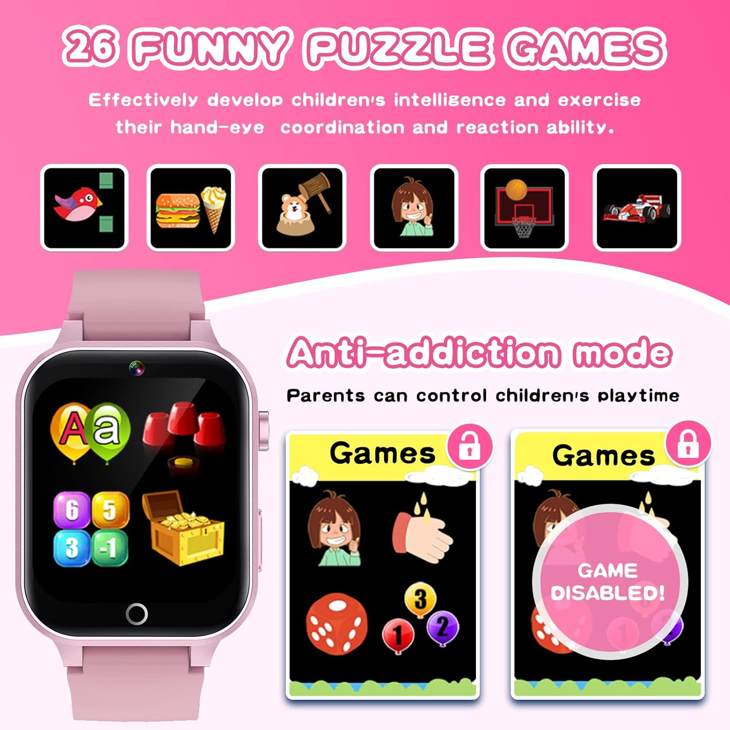 Kids Smart Watch Gift for Girls Age 5-12, 26 Games HD Touch Screen Watches with Video Camera Music Player Pedometer Flashlight 12/24 hr Educational Toys Birthday Gifts for Girls Ages 7 8 9 10 Review 10 Battery Performance and Durability