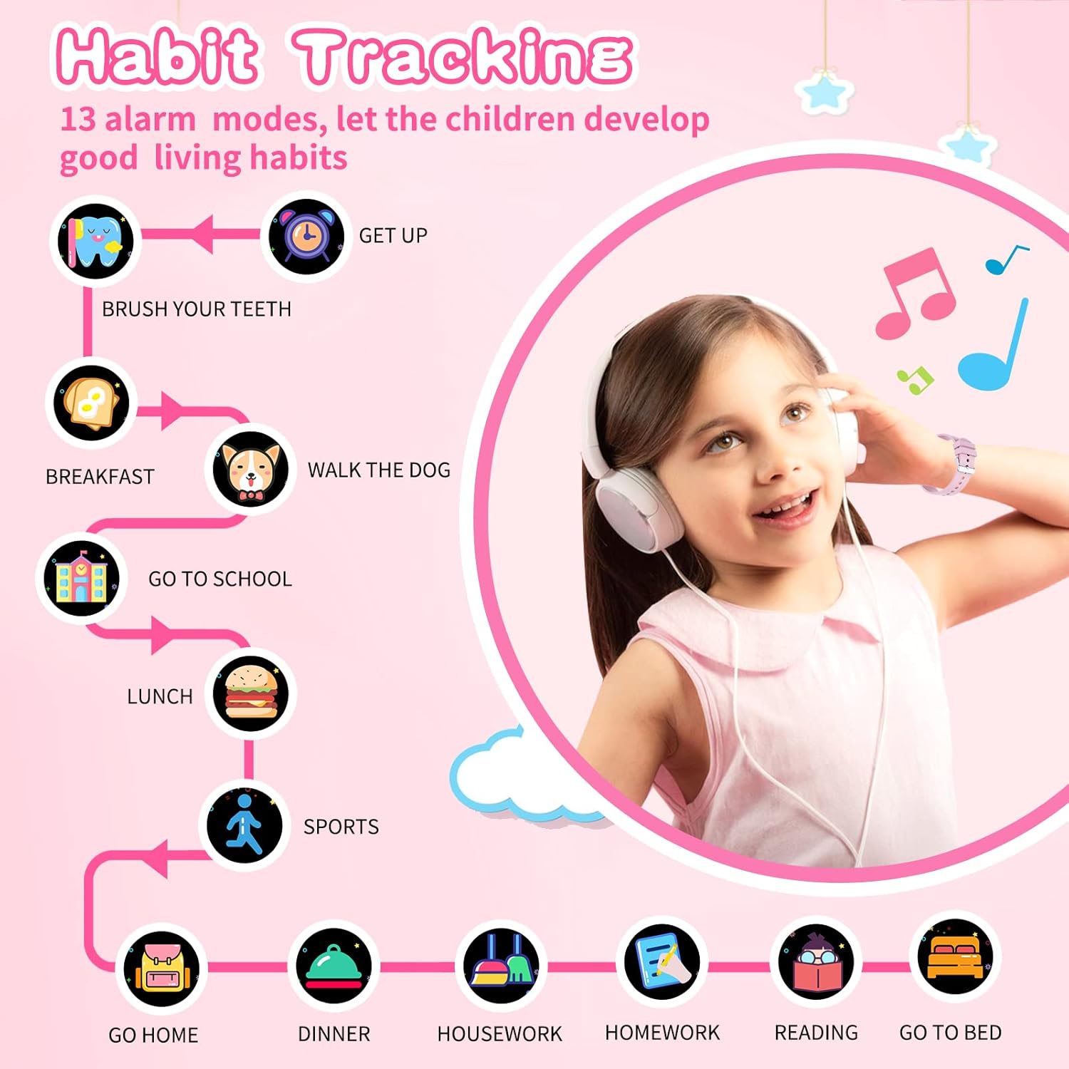 Kids Smart Watch Gift for Girls Age 5-12, 26 Games HD Touch Screen Watches with Video Camera Music Player Pedometer Flashlight 12/24 hr Educational Toys Birthday Gifts for Girls Ages 7 8 9 10 Review 8 Camera and Multimedia