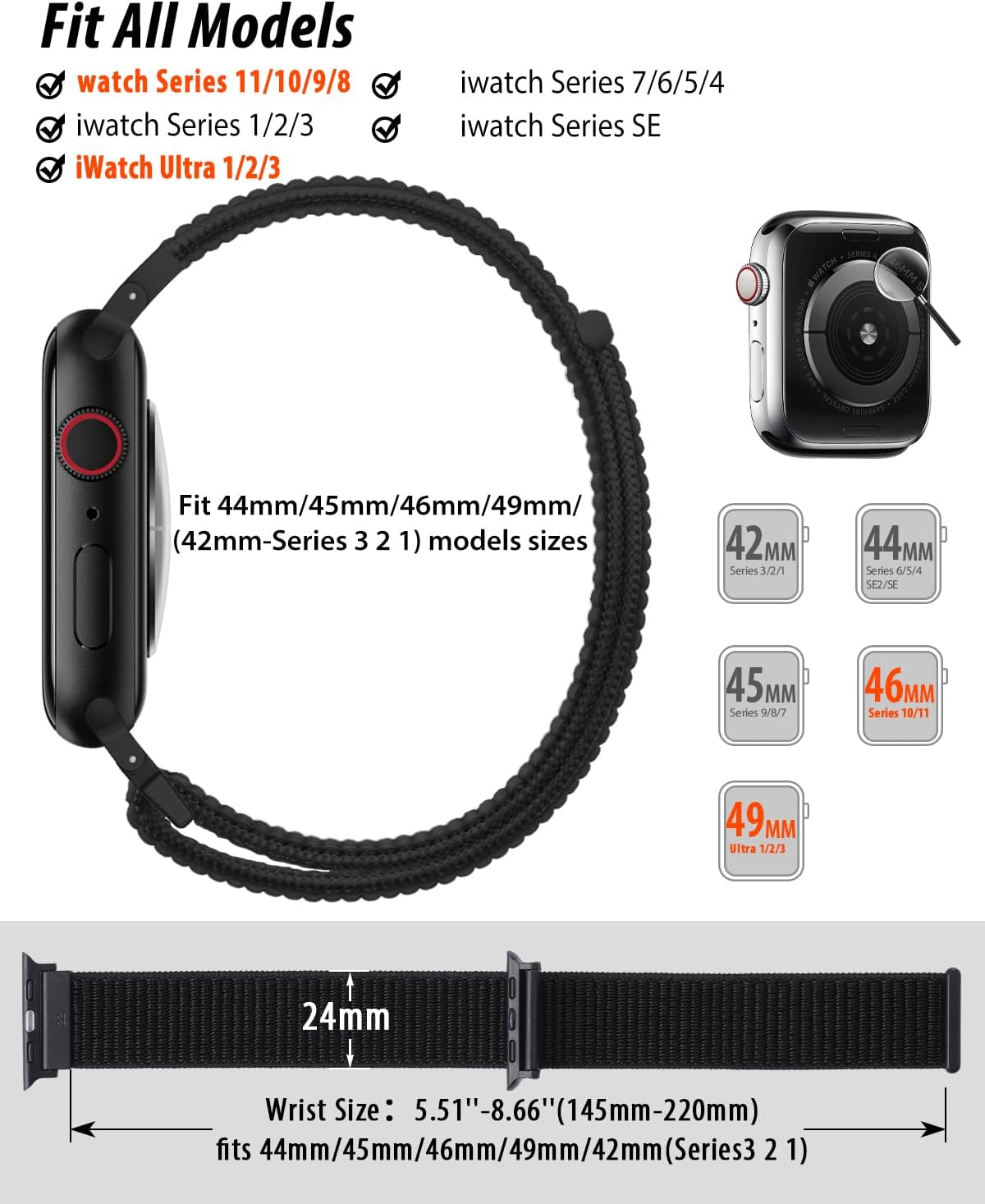 Nylon Loop Sport Band Compatible with Apple Watch Bands Review 3 Compatibility and Fit