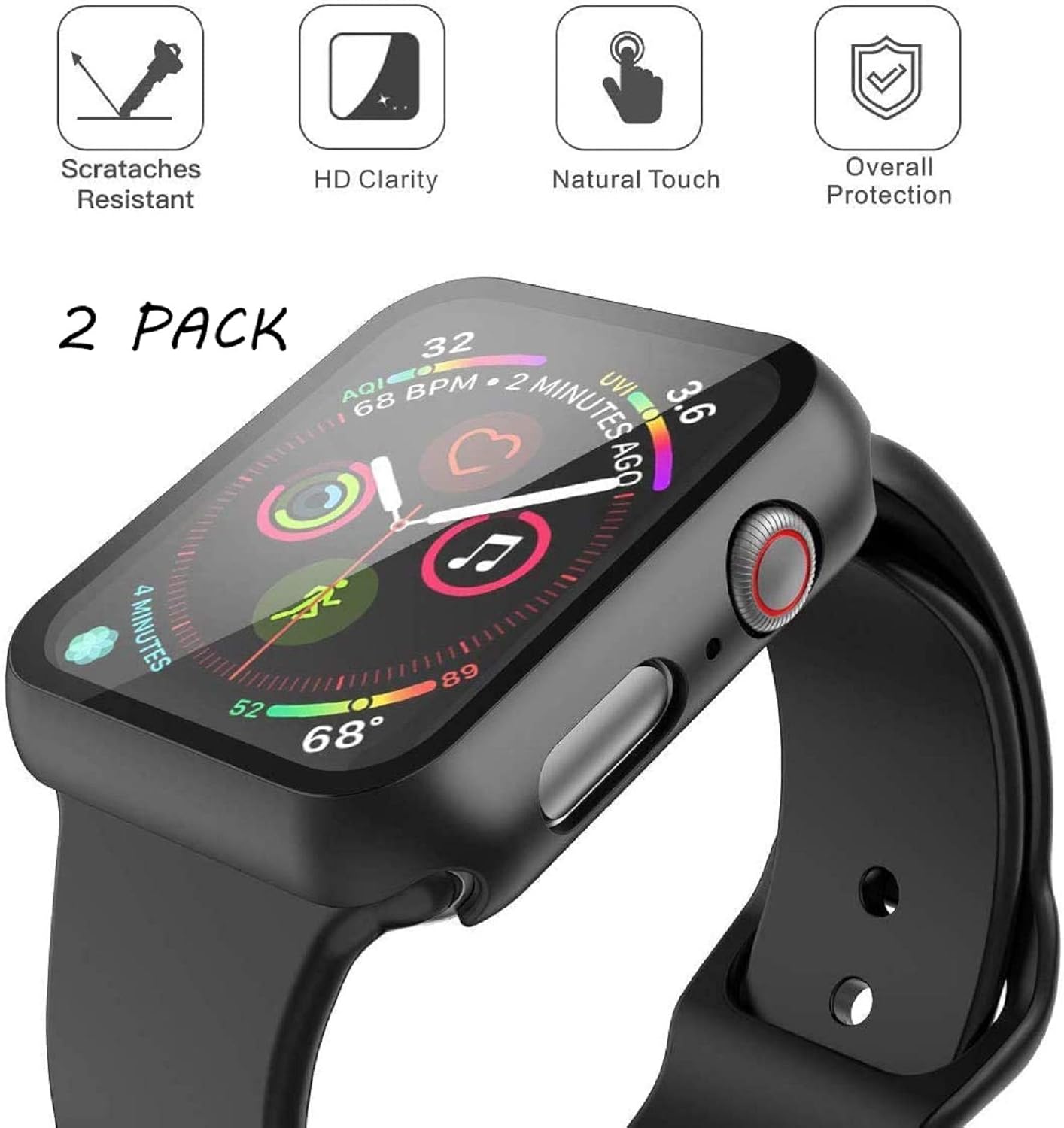 Misxi 2 Pack Hard PC Case with Tempered Glass Screen Protector Compatible with Apple Watch SE 3 (2025) SE 2 SE Series 6 Series 5 Series 4 44mm, Black Review 4 Comprehensive Compatibility and Design Features