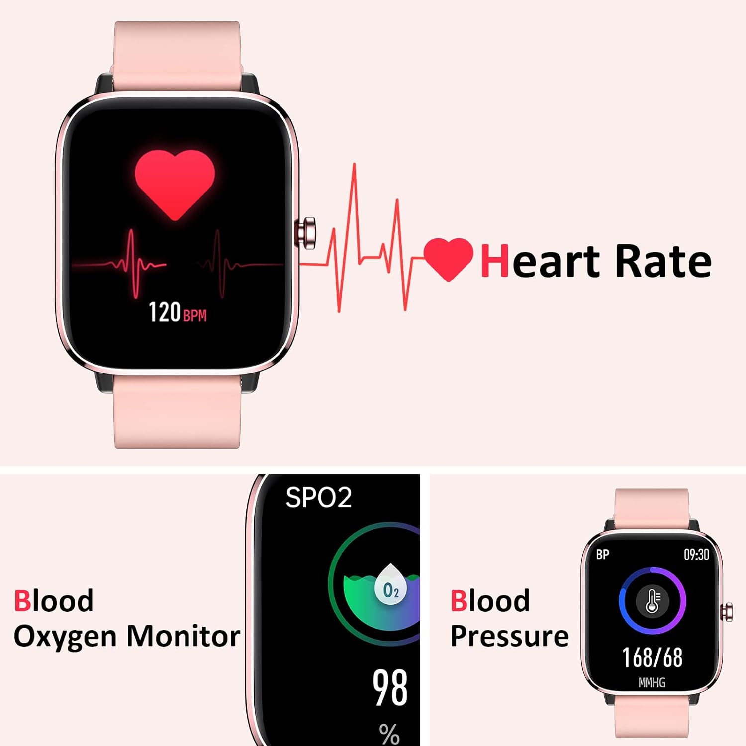 Smartwatch for Women - Call, Fitness Tracker, Heart Rate & Sleep Monitor, 1.69" Touch Screen, Waterproof - For Android & iPhone, Pink Review 6 Smartwatch Connectivity