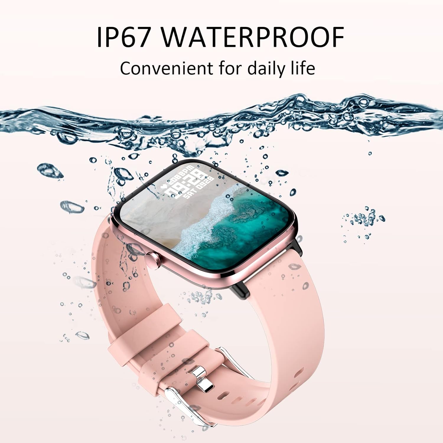 Smartwatch for Women - Call, Fitness Tracker, Heart Rate & Sleep Monitor, 1.69" Touch Screen, Waterproof - For Android & iPhone, Pink Review 12 Smartwatch
