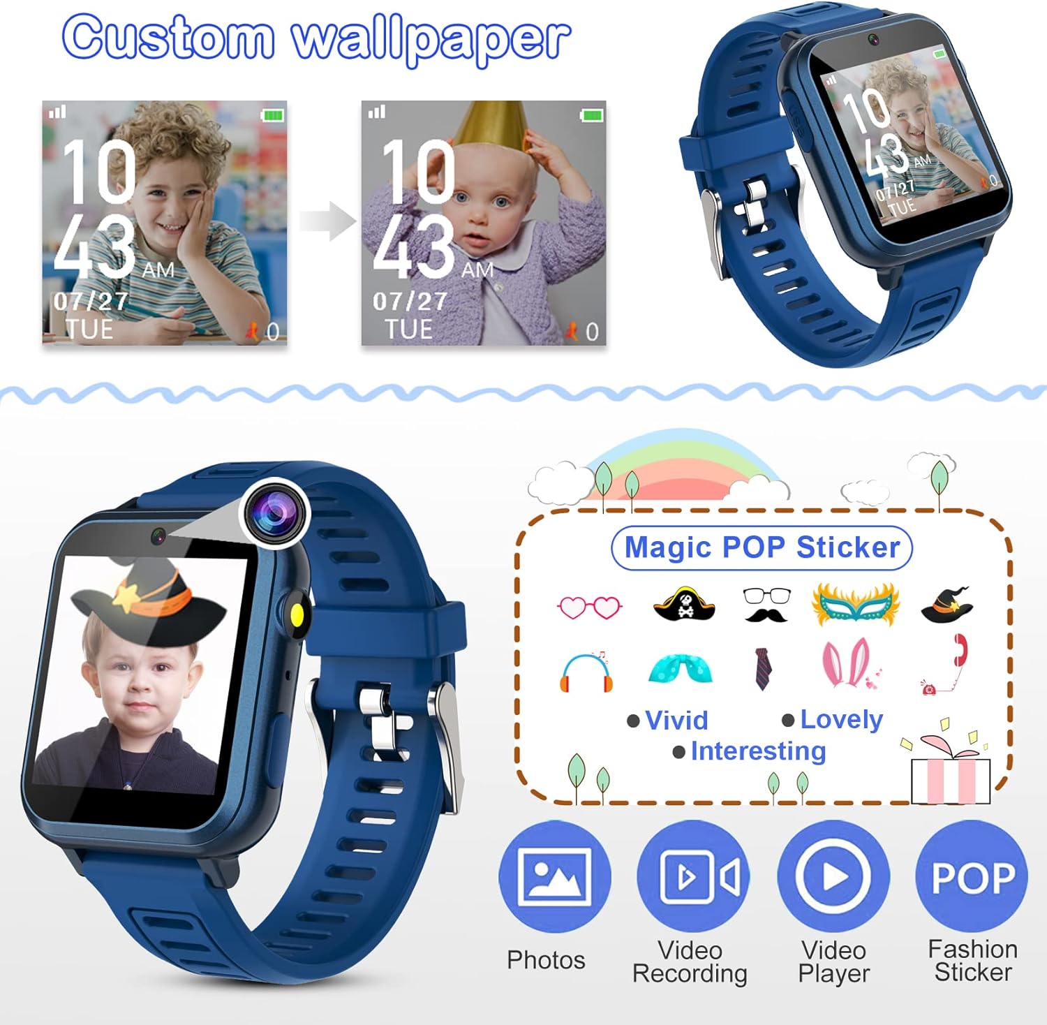 Phyulls Smart Watch for Kids with 39 Games Alarm Clock, Touchscreen, Calendaring Camera Music Player Time Display Video & Audio Recording, Toys for 3-12 Years Old Boys Review 10 Customer Feedback and Ratings