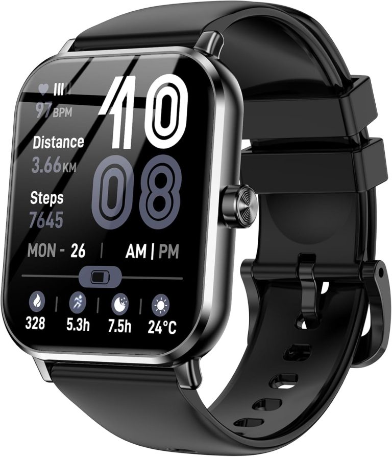 Smart Watch for Men Women, 1.83″ HD Touchsreen, Bluetooth Calling, 5 ATM Water-Resistance, 130+ Sports Modes, Health, Fitness & Sleep Tracker, Timer, Fitness Watch for Android/iOS, Black Review