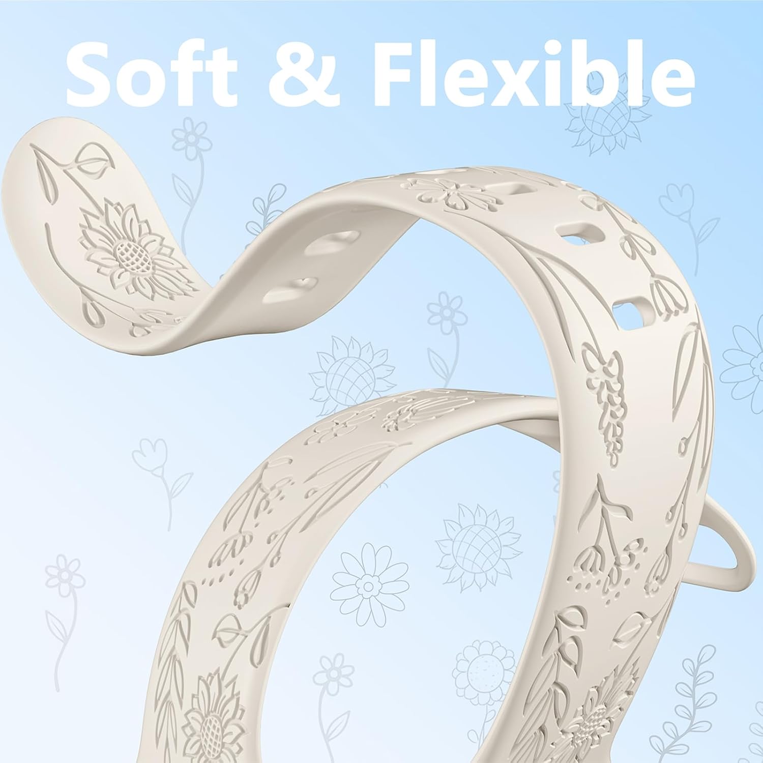 SNBLK Floral Engraved Apple Watch Bands - 6 Silicone Straps 6 61MNTLmlb L. AC SL1500 1