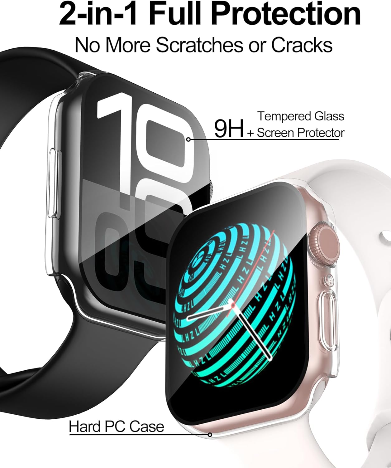Smiling 2 Pack Case for Apple Watch 42mm - Tempered Glass 4 Smiling 2 Pack Case overview image