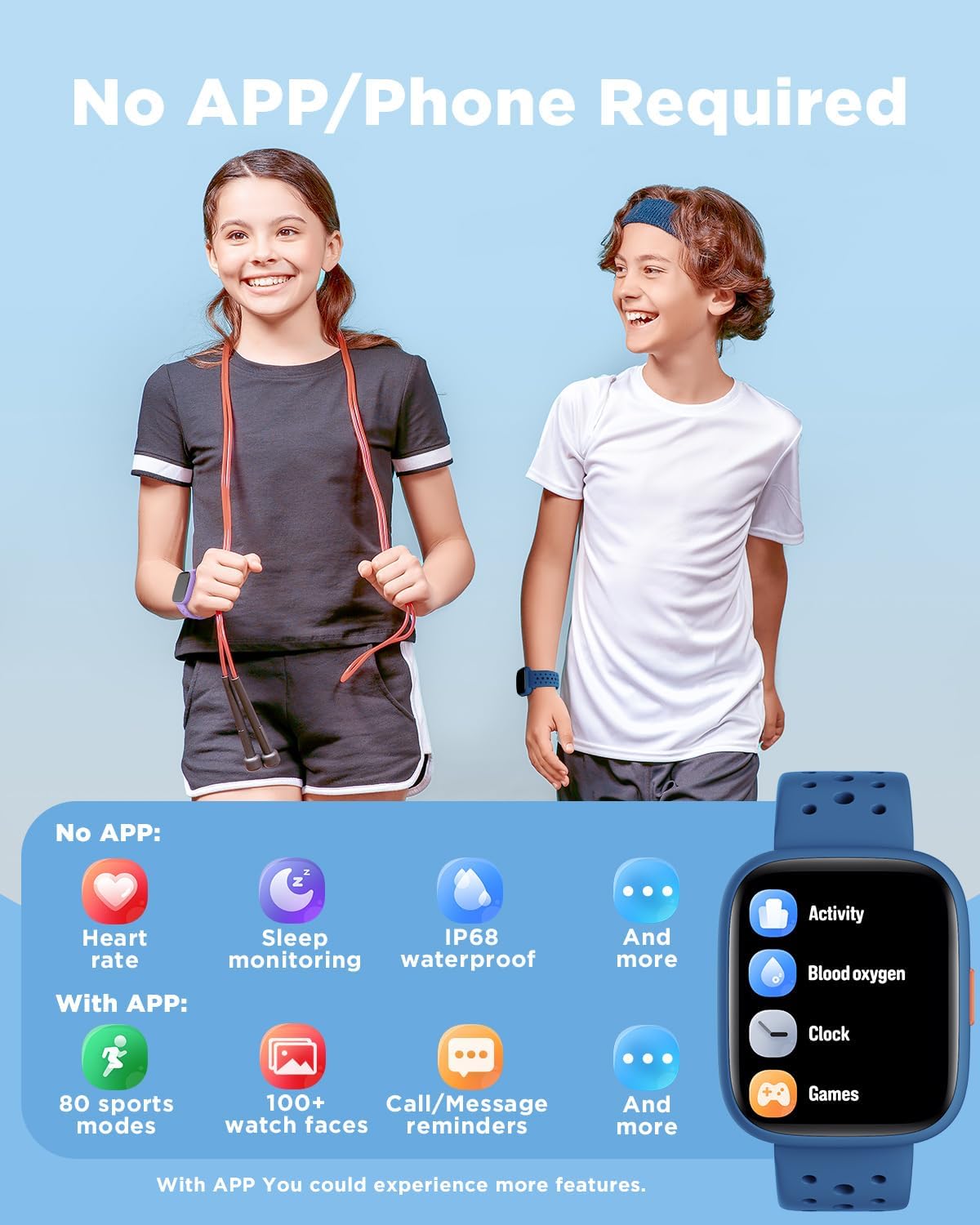 BIGGERFIVE Smart Watch for Kids No App Needed, IP68 4 71jzoq56eZL. AC SL1500 1