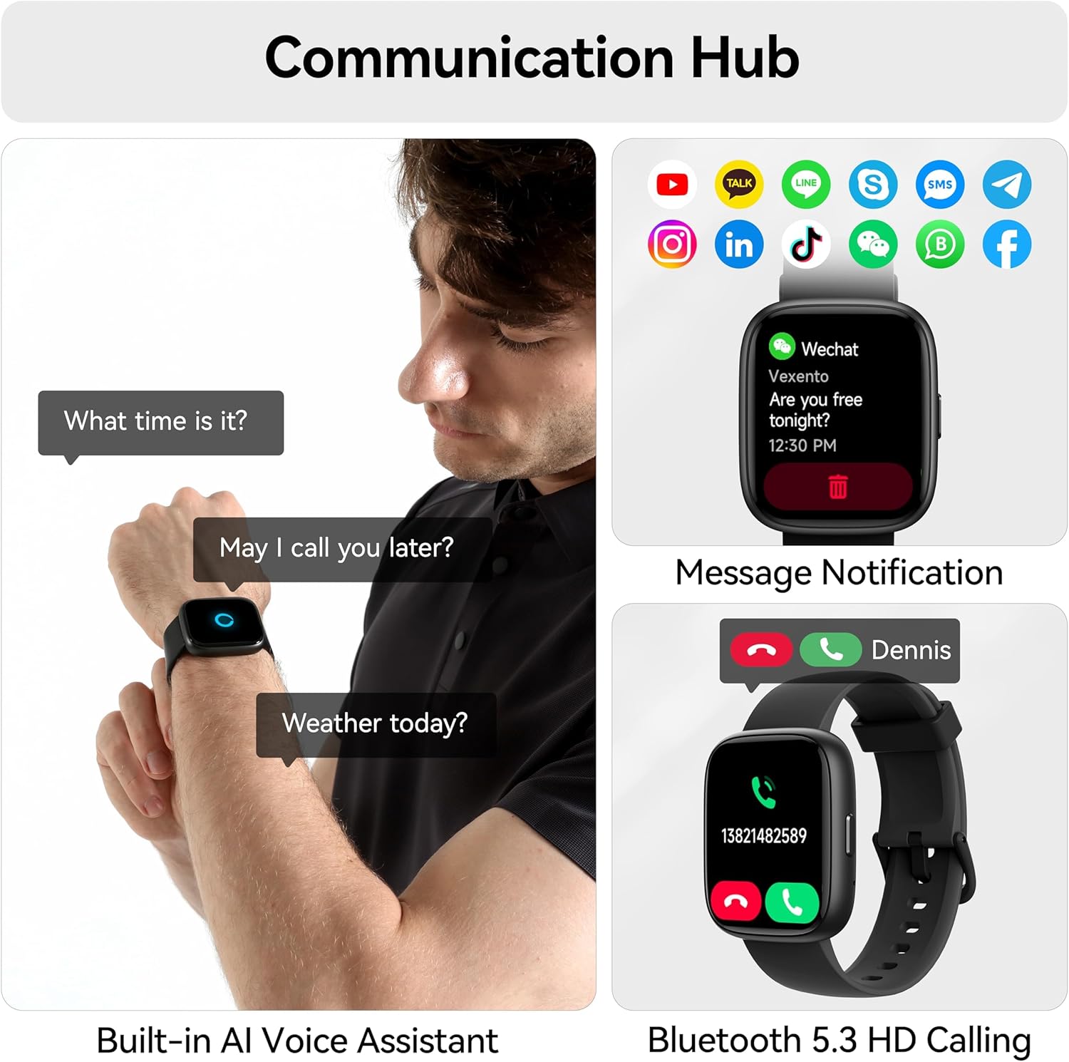 Smart Watch with Alexa Built-In 1.83 HD Touch Fitness 4 Smart Watch product image