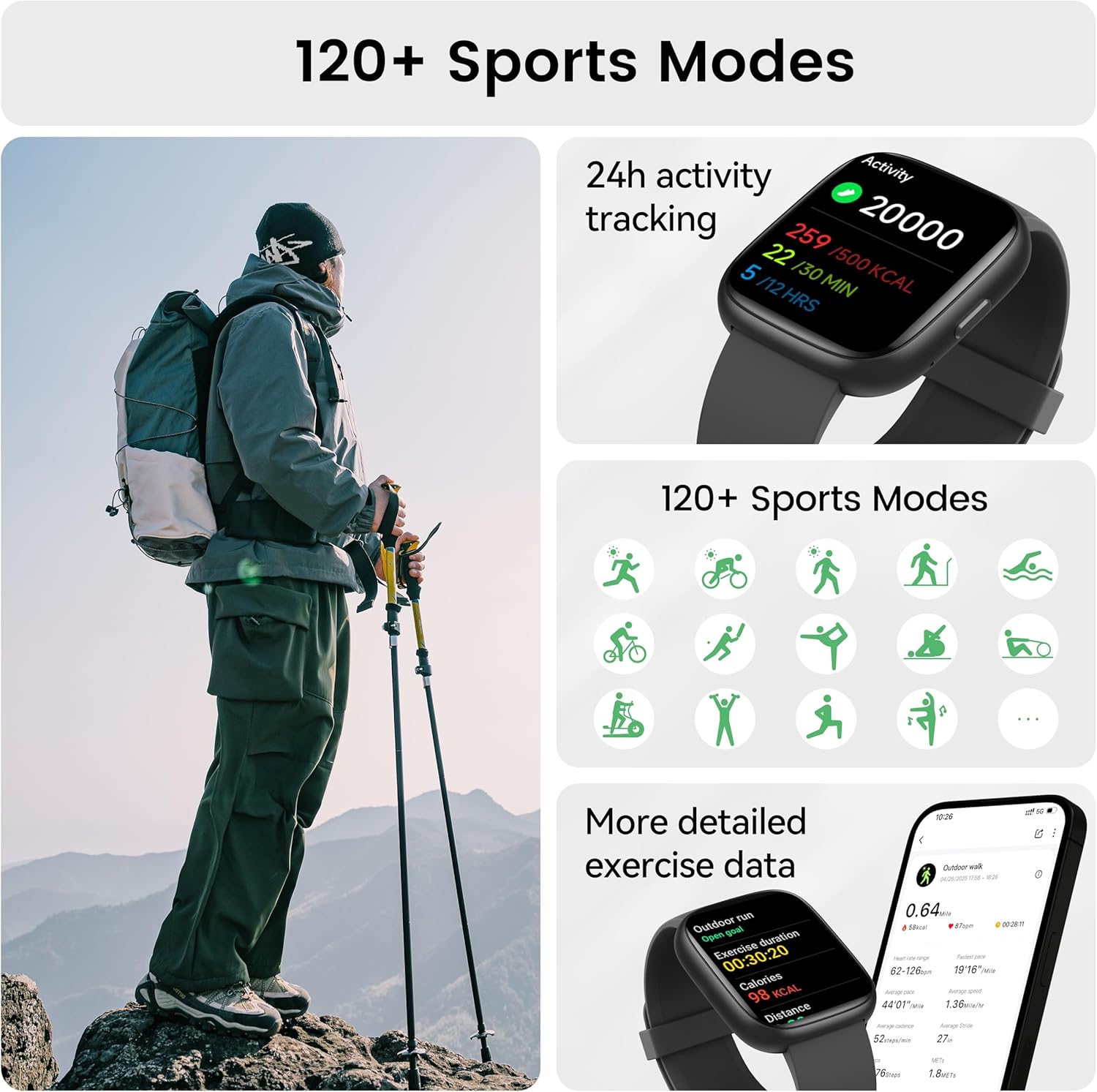 Smart Watch with Alexa Built-In 1.83 HD Touch Fitness 6 Smart Watch product image