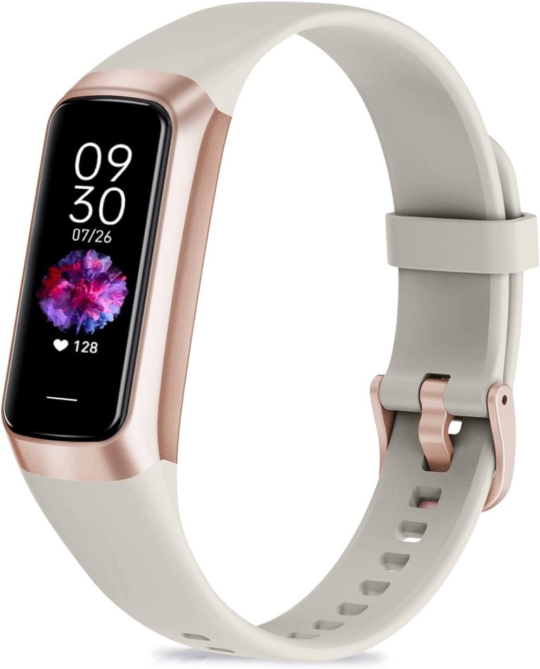 Fitness Tracker with 24/7 Heart Rate, Blood Oxygen Blood Pressure Sleep Monitor, Activity Trackers 5 ATM Waterproof,Step Calorie Counter Pedometer Health Smart Watch for Women Men Beige Review
