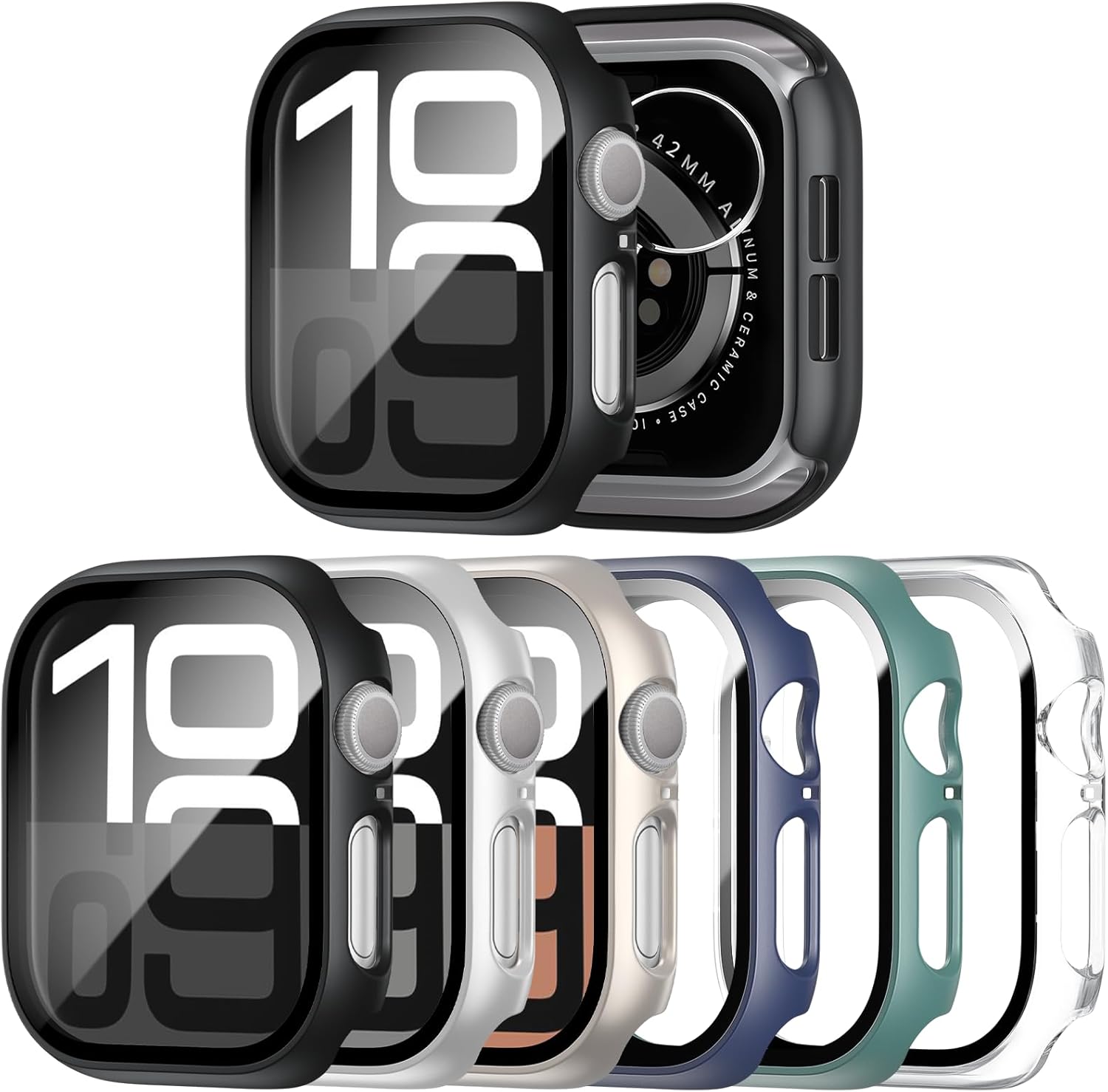6 Pack Case Tempered Glass Screen Protector Apple Watch 46mm 2 Featured product image