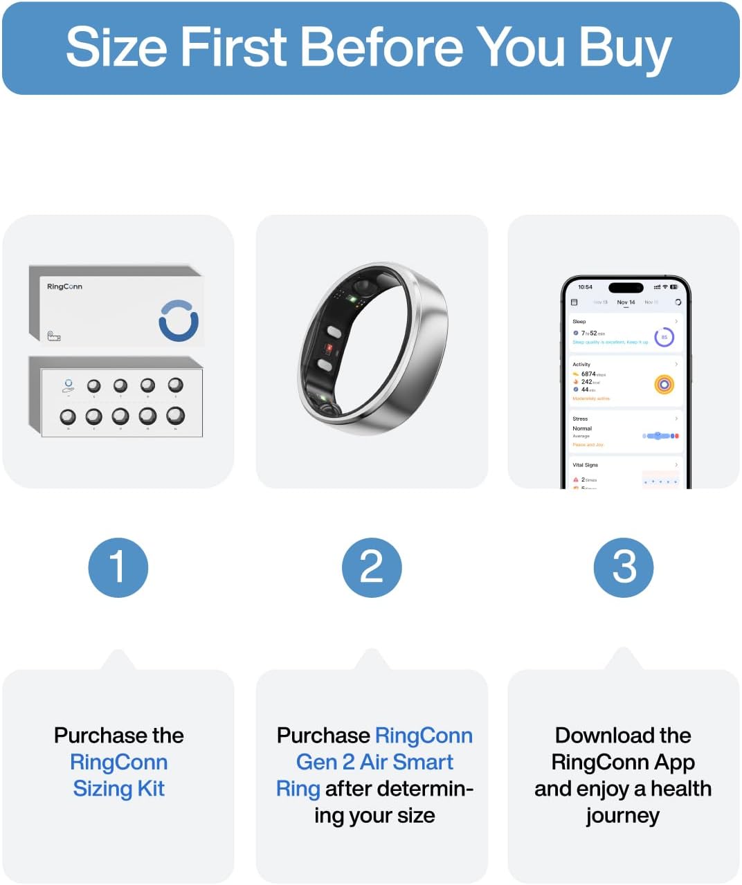 RingConn Gen 2 Air Smart Ring - Ultra-Thin, 10-Day Battery 4 RingConn Gen 2 Air product image