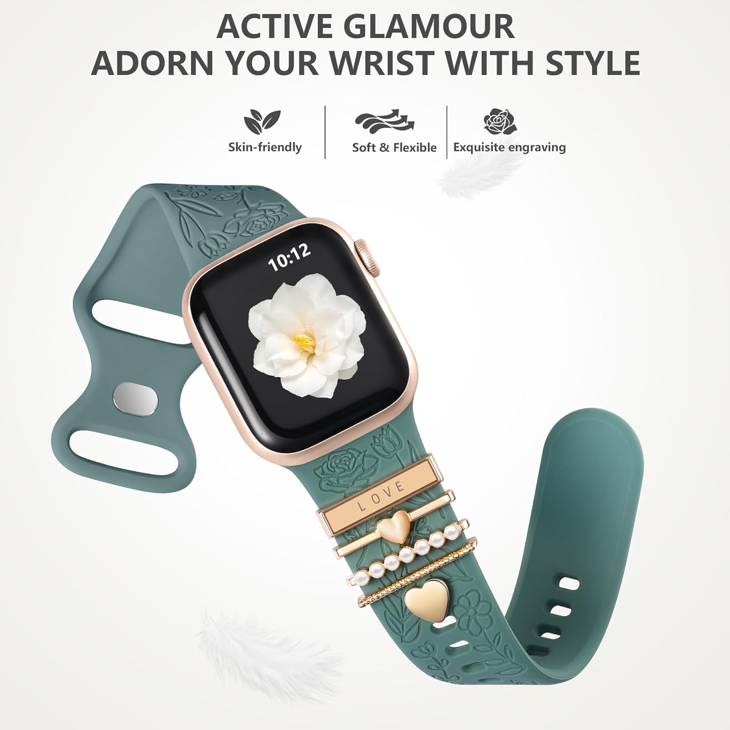 DaQin Flower Engraved Band Compatible Apple Watch Strap 10 61BoLk4VeZL. AC SL1500 1