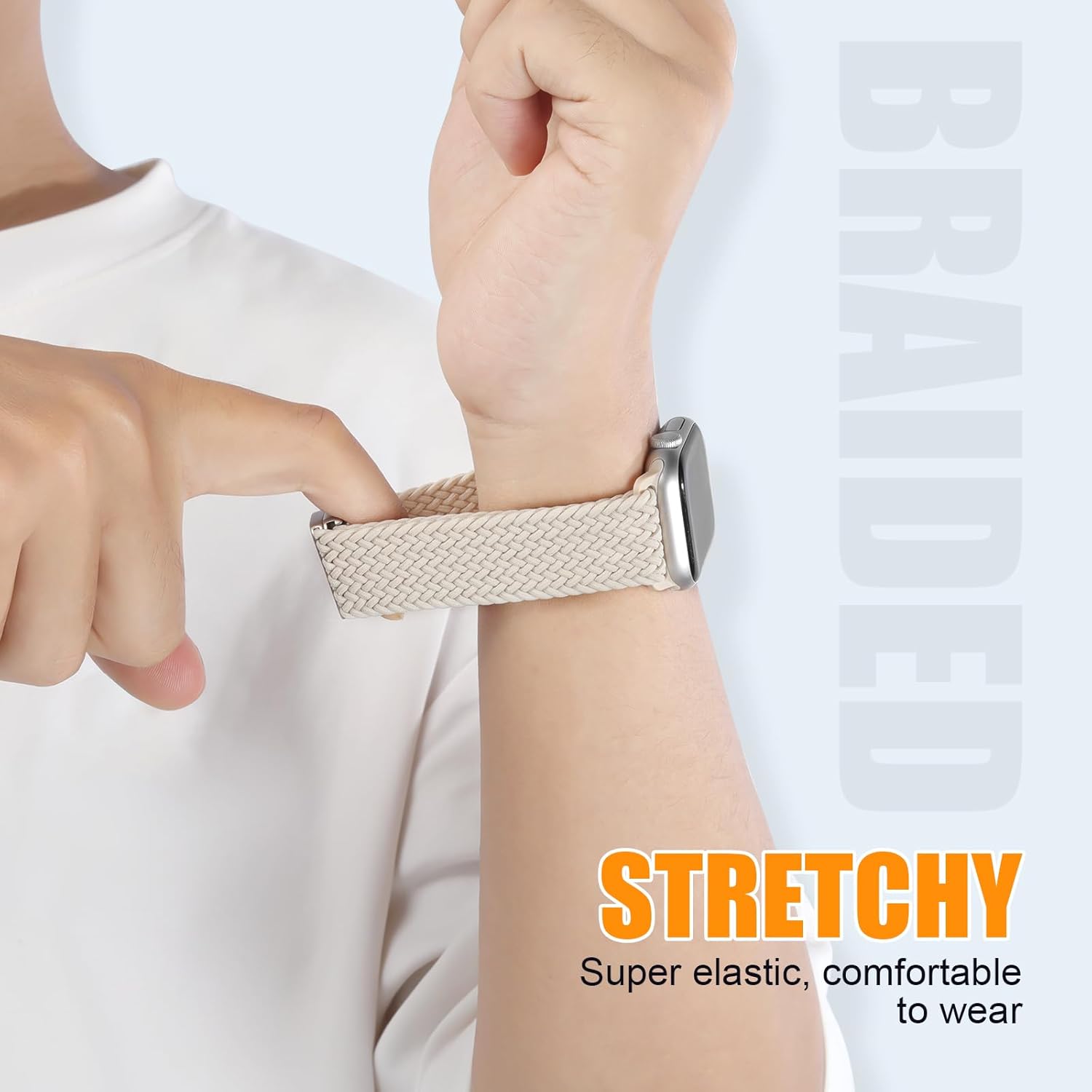 Magnetic Braided Stretchy Loop - Compatible Apple Watch 10 Ease of use and maintenance