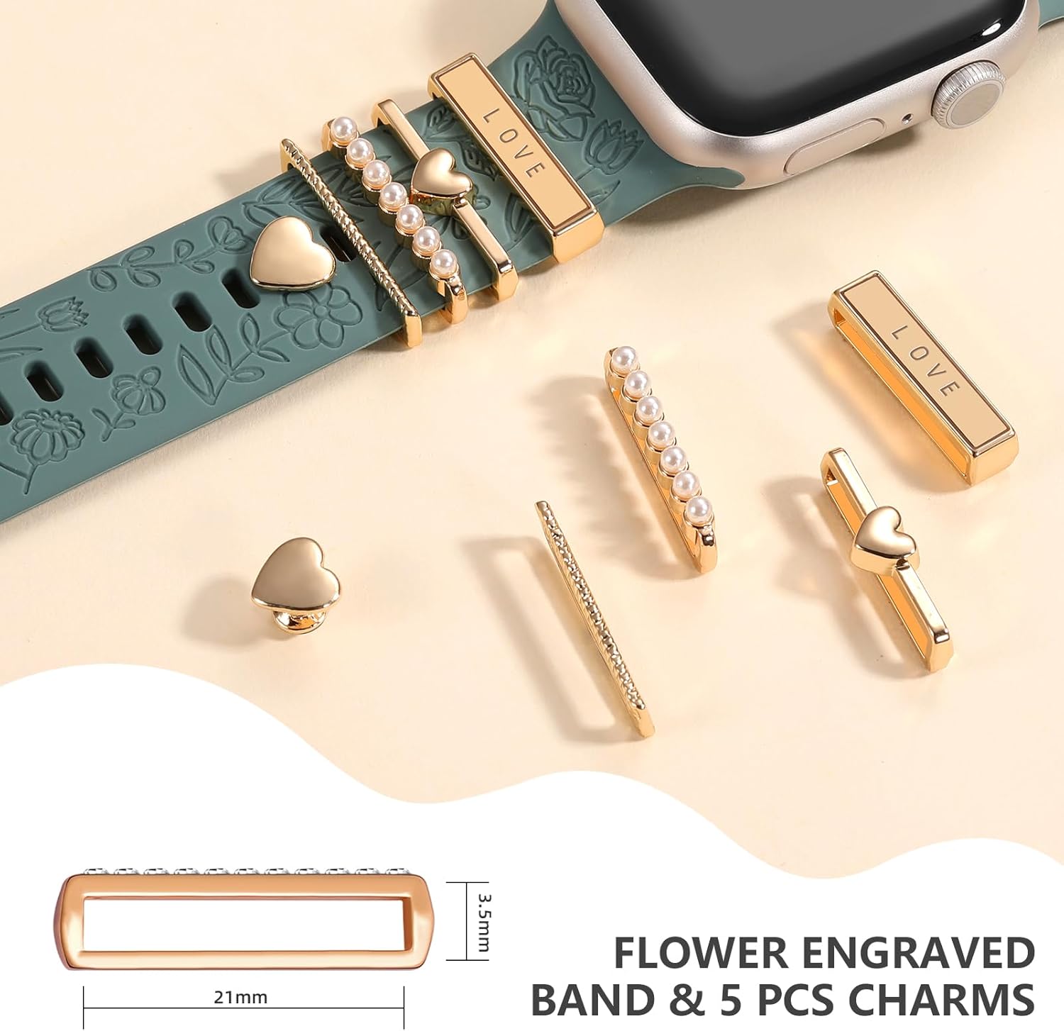 DaQin Flower Engraved Band Compatible Apple Watch Strap 8 71SfPgDflCL. AC SL1500 1