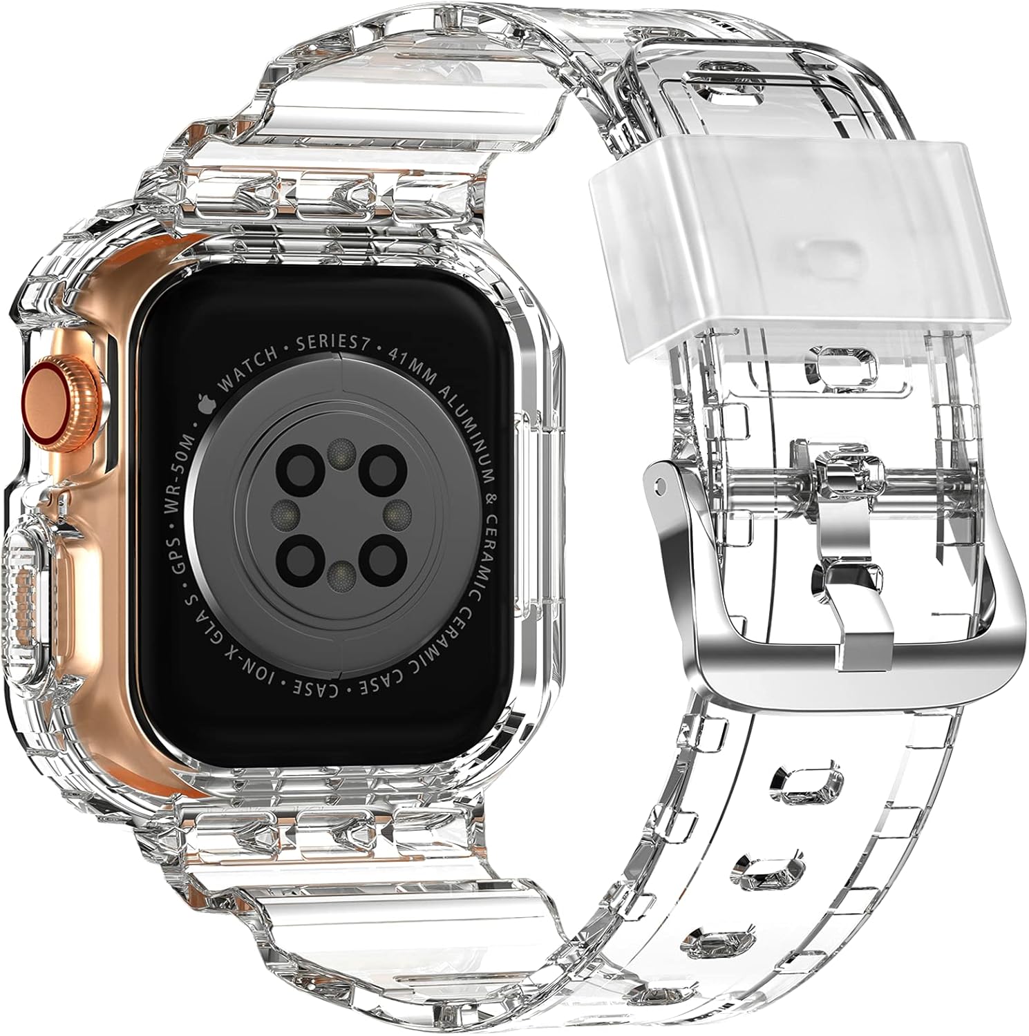 XYF Compatible Crystal Clear Apple Watch Bands Case 3 81S0mDtEwdL. AC SL1500 1