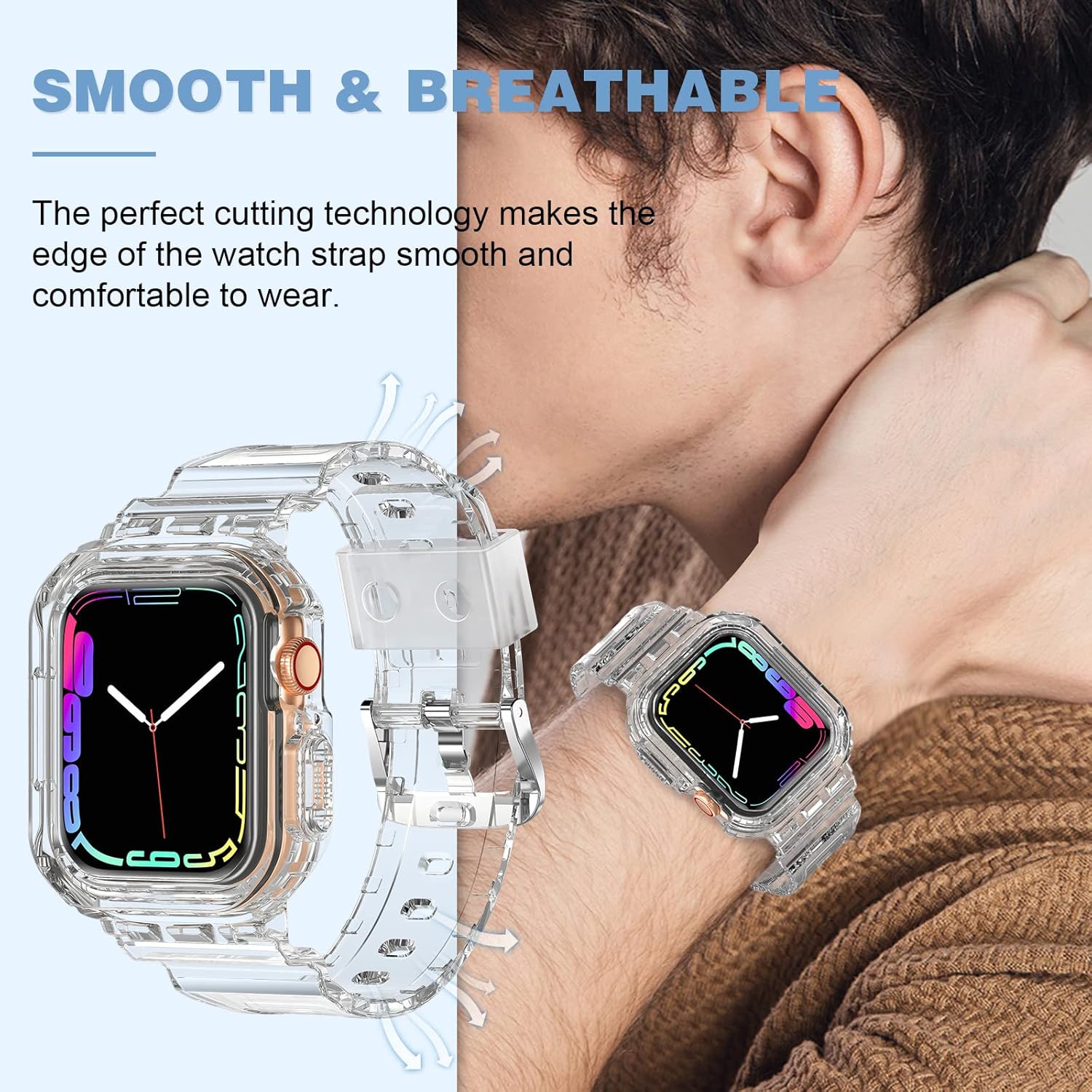 XYF Compatible Crystal Clear Apple Watch Bands Case 6 81WRonVZRKL. AC SL1500 1