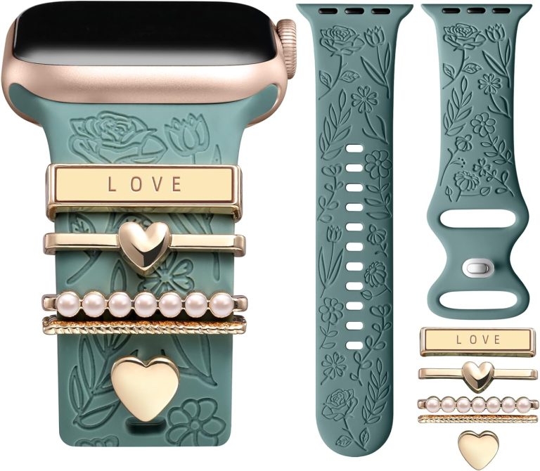 DaQin Flower Engraved Band Compatible Apple Watch Strap