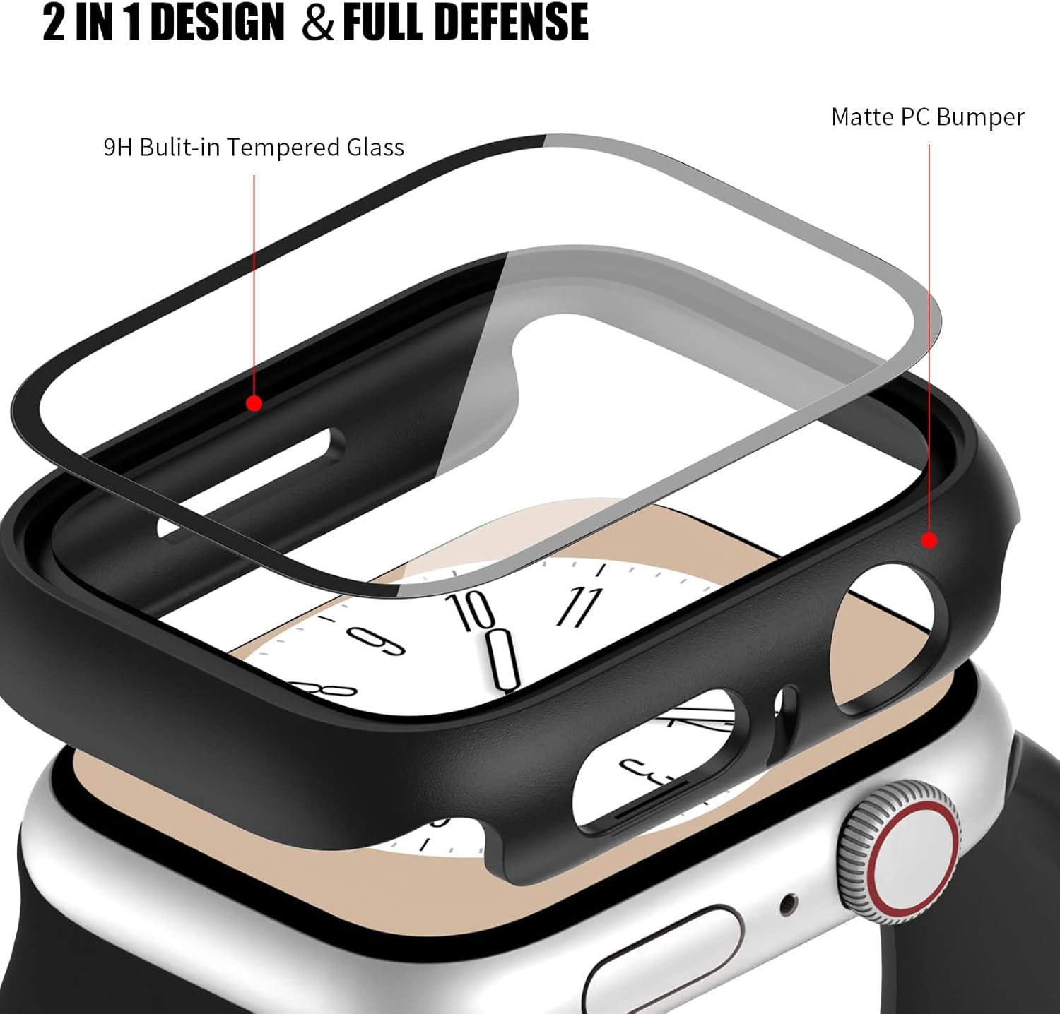 COMMUTER 3 Pack Case with Tempered Glass for Apple Watch 40mm 6 61j0mB wqML. AC SL1500 1