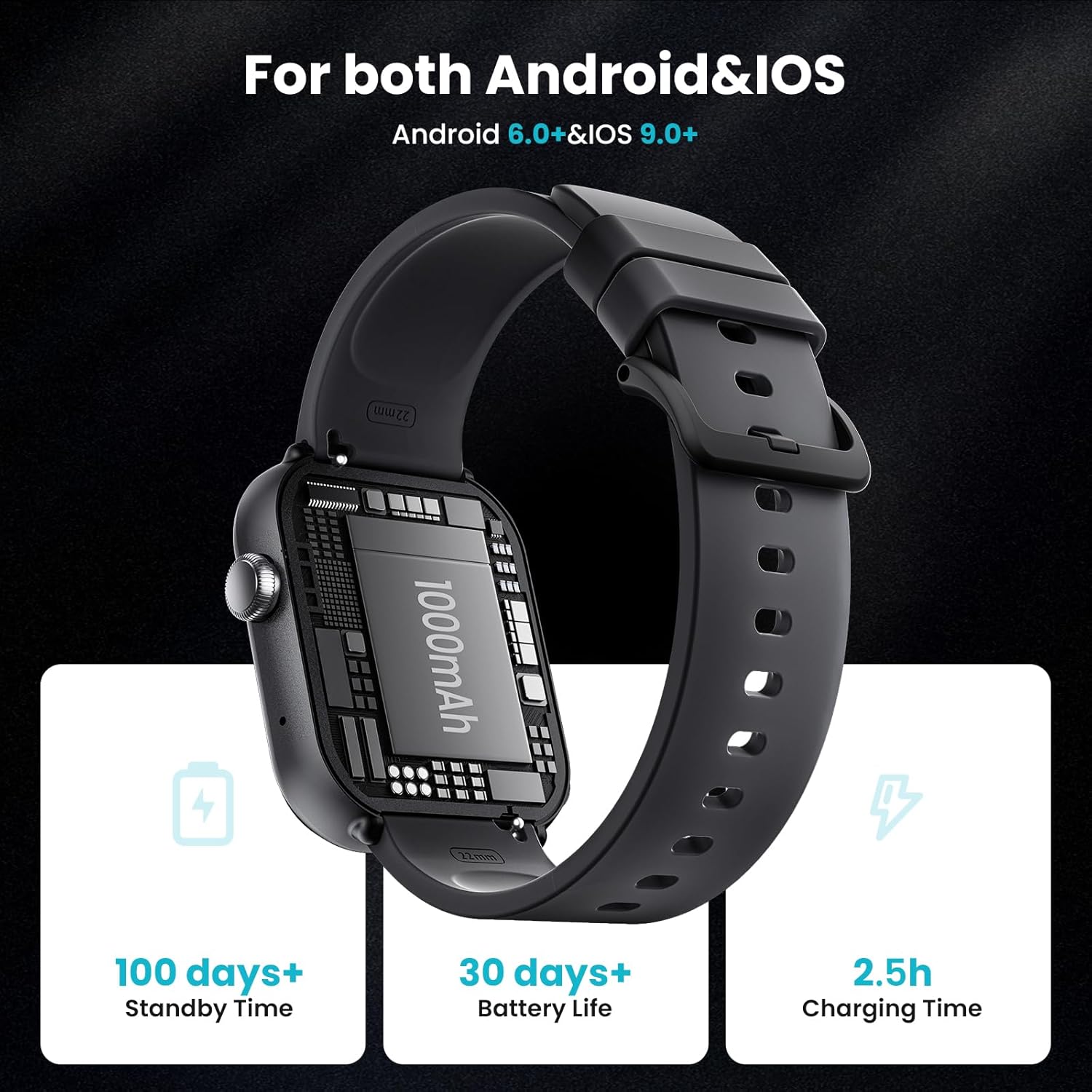 Smart Watches 1000mAh Battery Life - Heart Rate Tracker 4 71 7UWG0dBL. AC SL1500 1