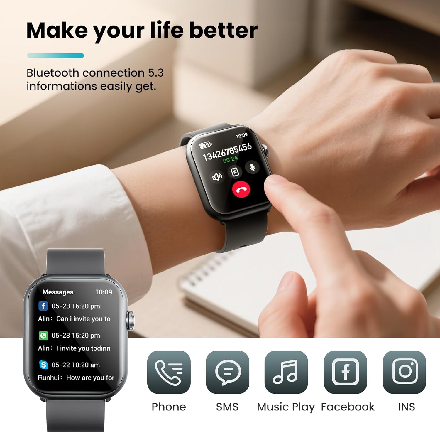 Smart Watches 1000mAh Battery Life - Heart Rate Tracker 10 71 PSHvzEuL. AC SL1500 1