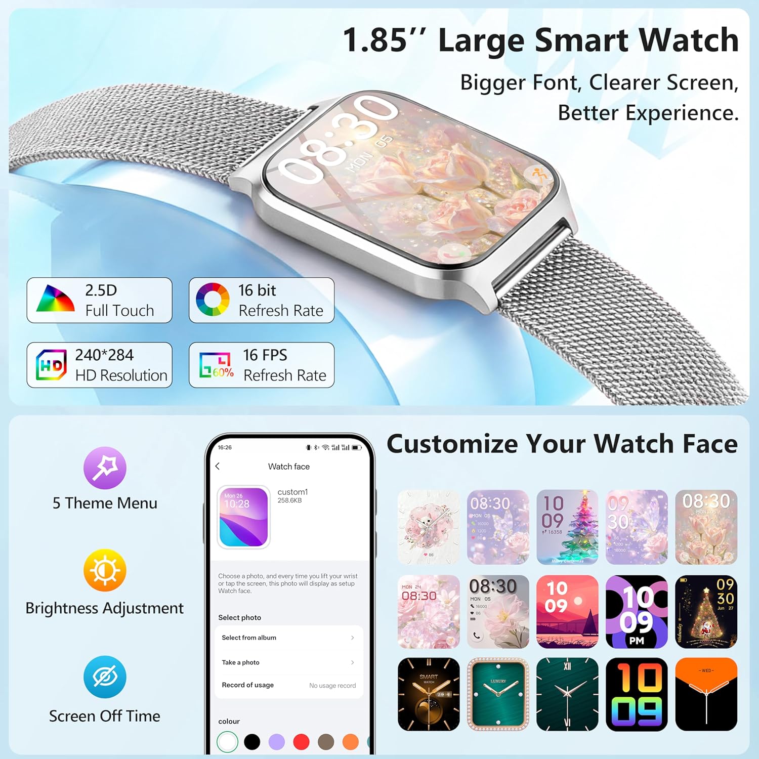Smart Watch - 1.85" Activity Fitness Watch for Women & Men 4 81pqO5hSFOL. AC SL1500 1