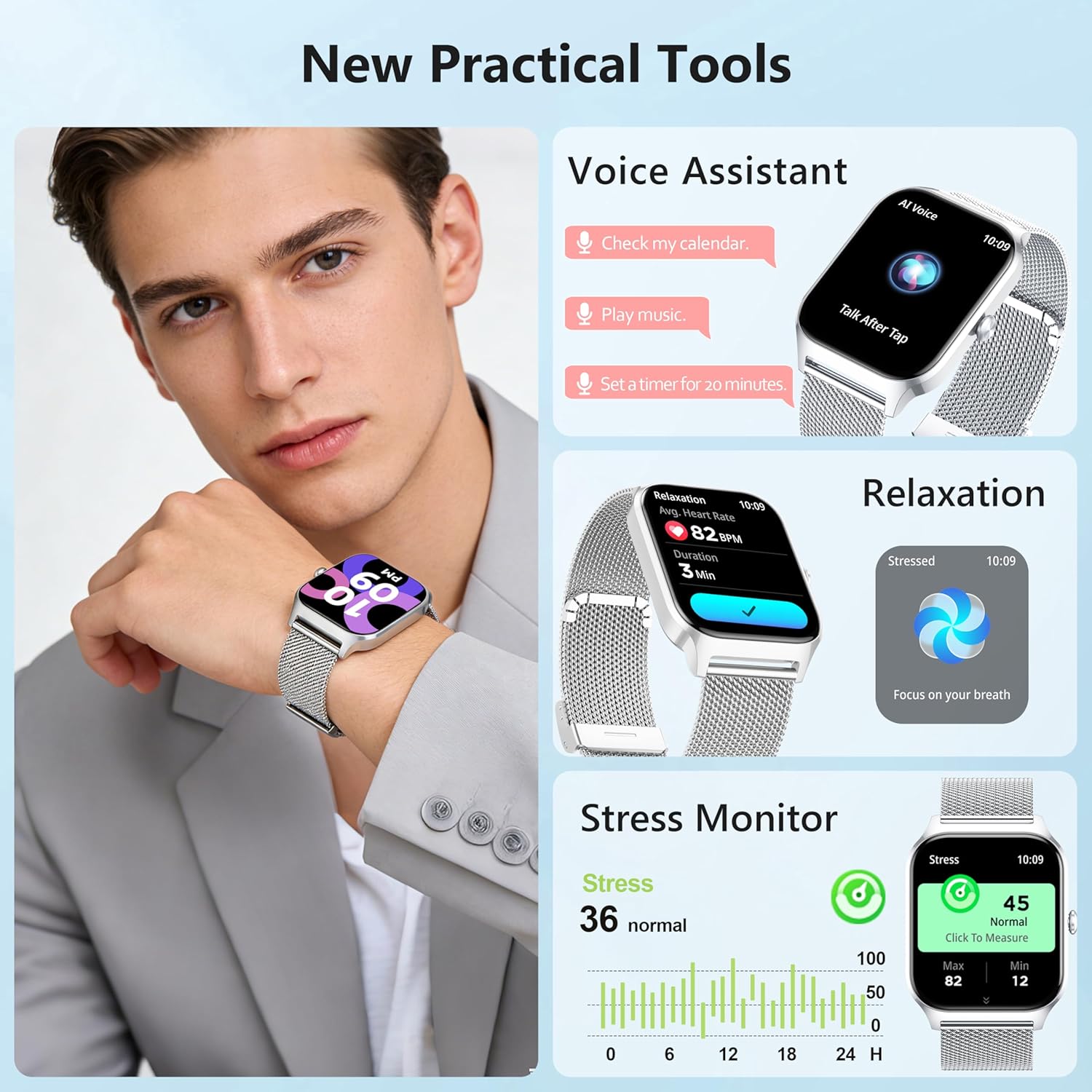 Smart Watch - 1.85" Activity Fitness Watch for Women & Men 10 81t28LT3jvL. AC SL1500 1