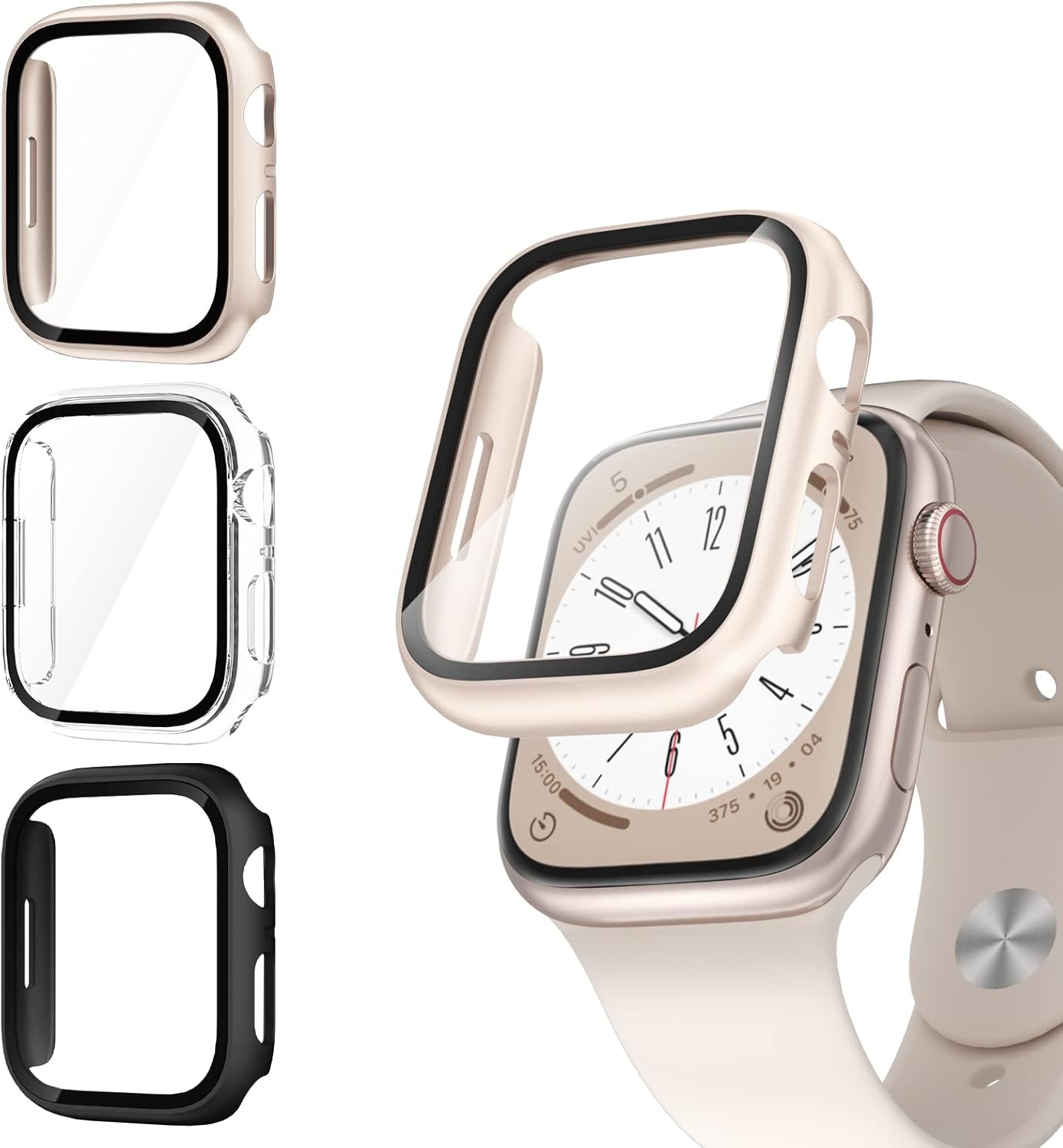 COMMUTER 3 Pack Case with Tempered Glass for Apple Watch 40mm 2 Featured product image