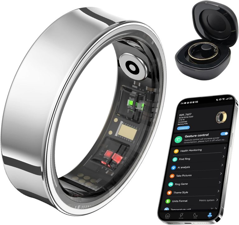 Smart Ring Fitness Tracker: Body Temp, SpO2 & Sleep Monitor