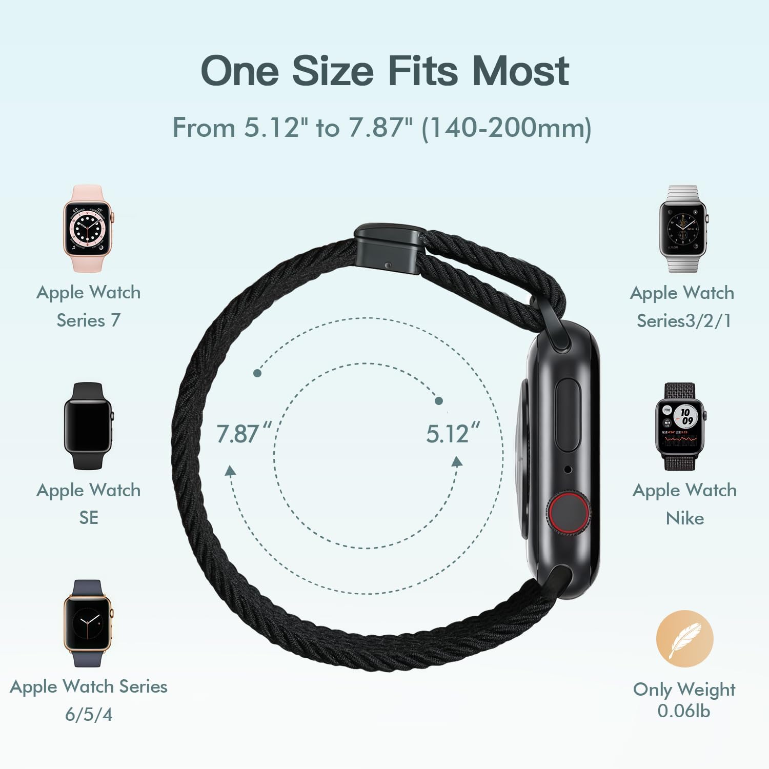 Stretchy Braided Nylon Band | Magnetic Clasp for Apple Watch 10 61JvHLMcNZL. AC SL1500 1