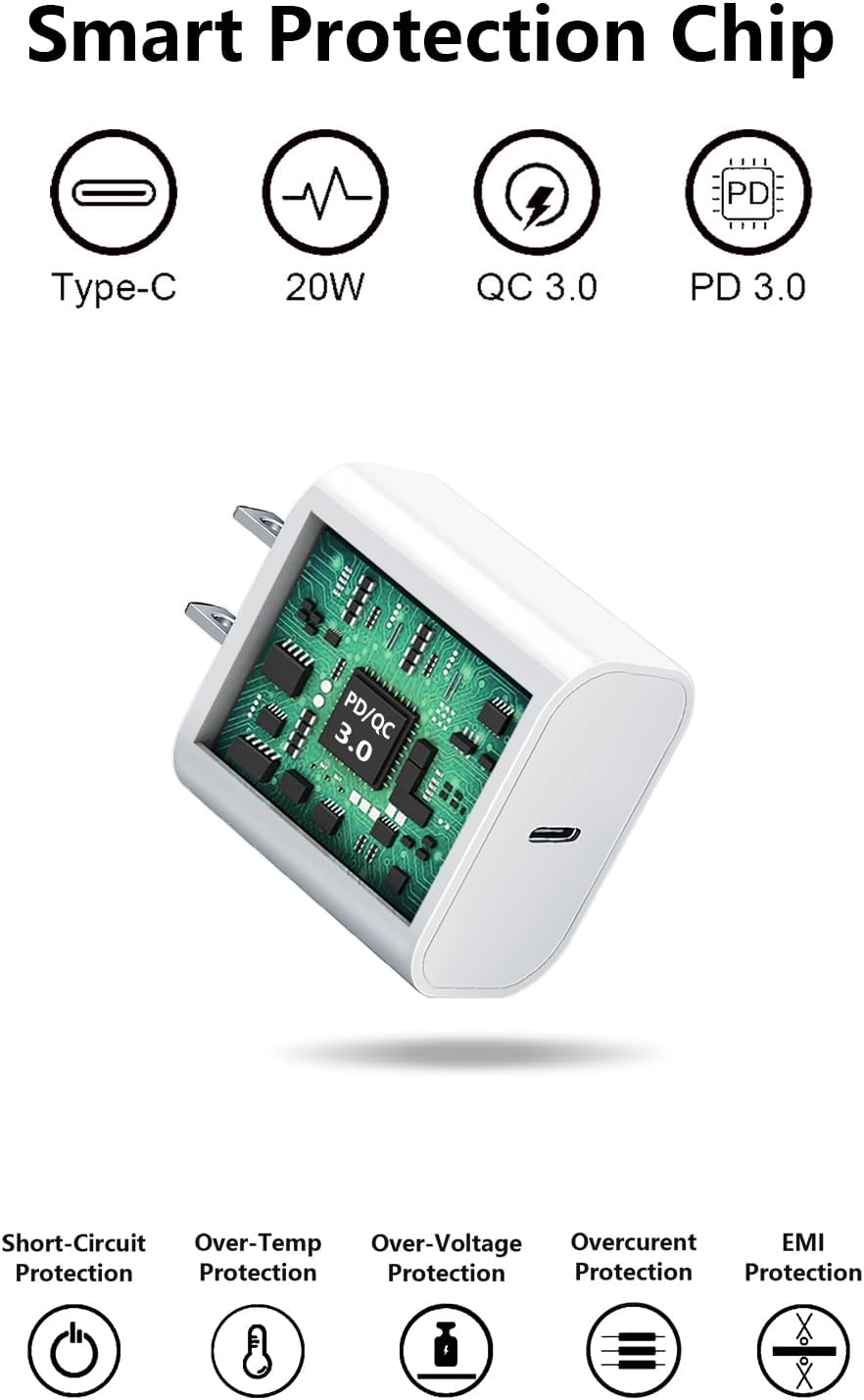 Fast USB-C Charger Block 20W for iPhone & Apple Watch 8 61lzaaijHfL. AC SL1500 1