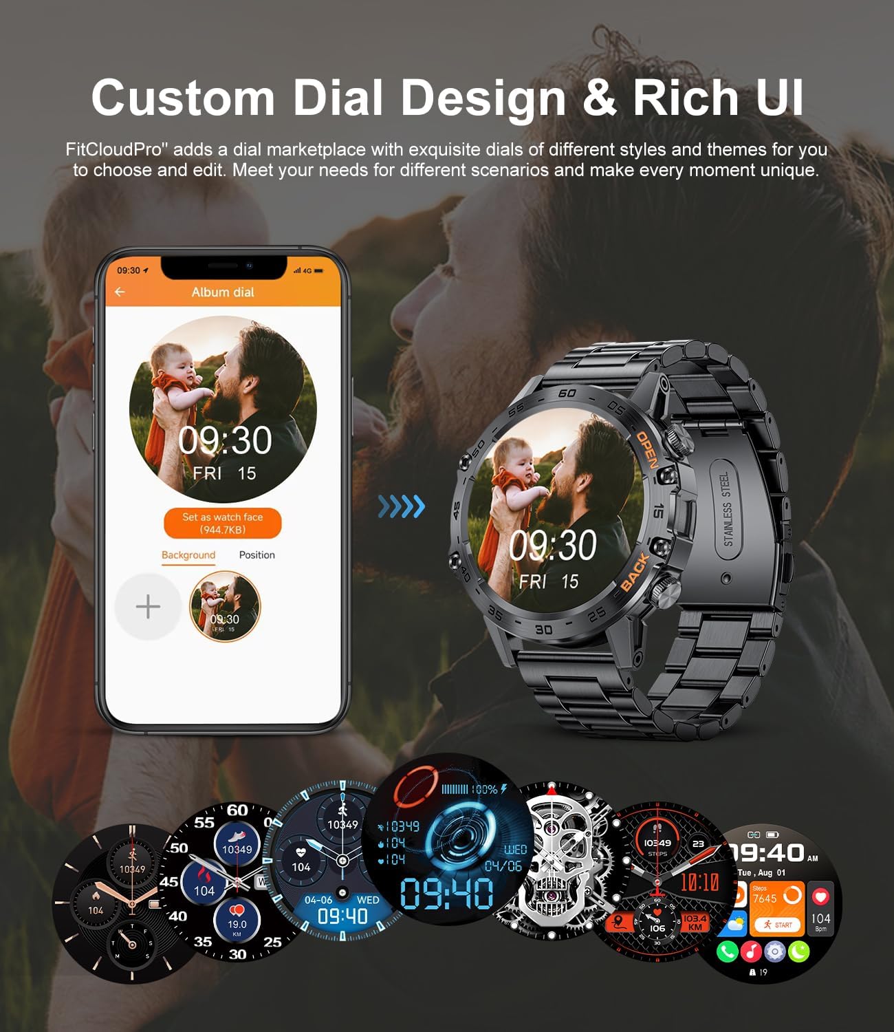SUNKTA Military Smart Watch, 100 Sports Modes, 5ATM, Calls 12 716 3w0jzfL. AC SL1500 1