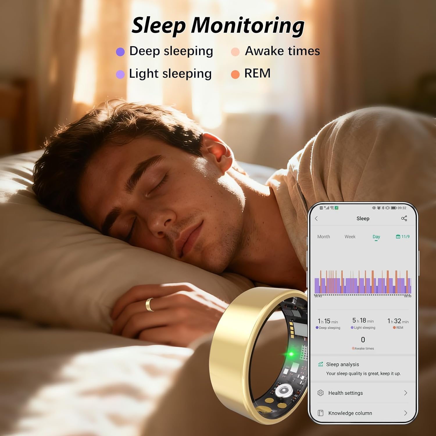 Smart Health Ring - Gold