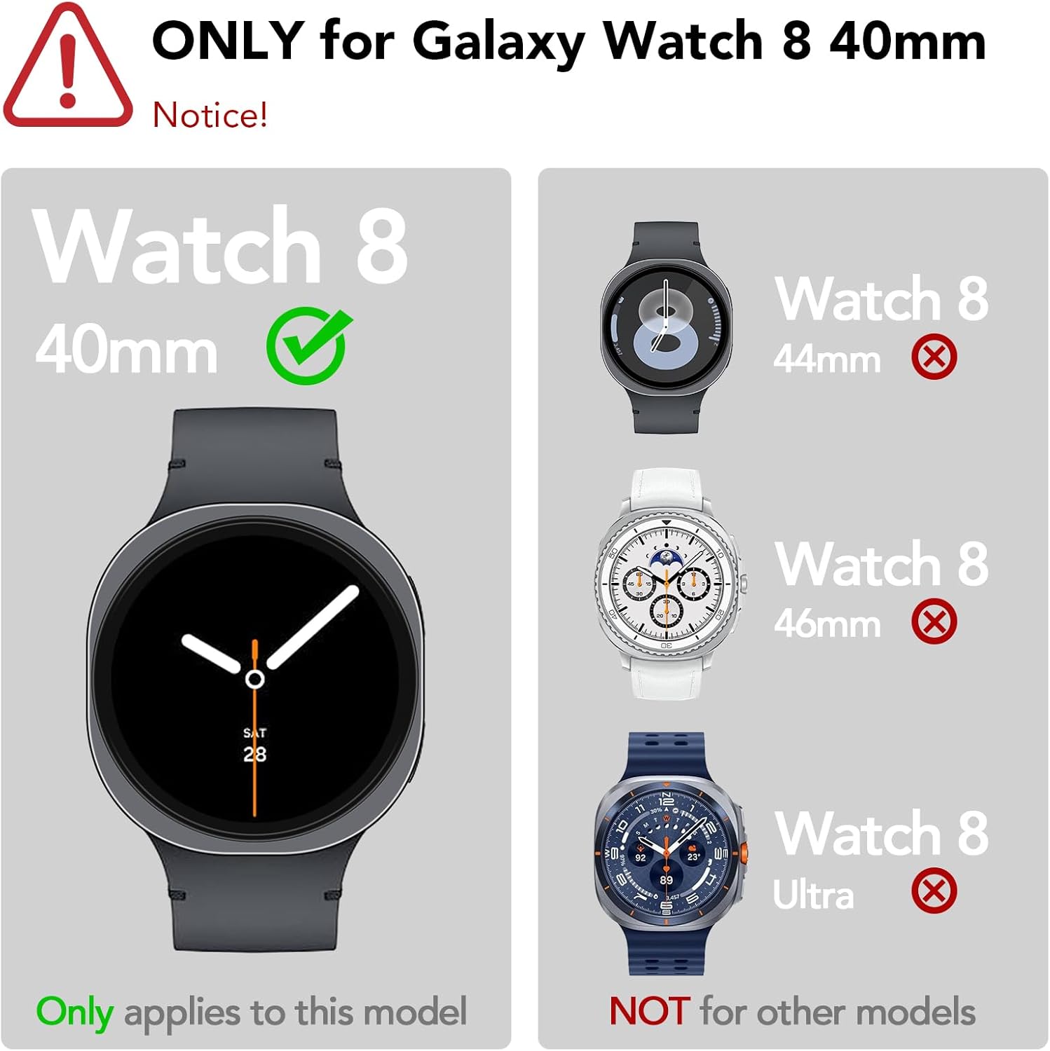 SPGUARD Screen Protector 4 Pack for Galaxy Watch 8 40mm 4 71Gsu26NPGL. AC SL1500 1