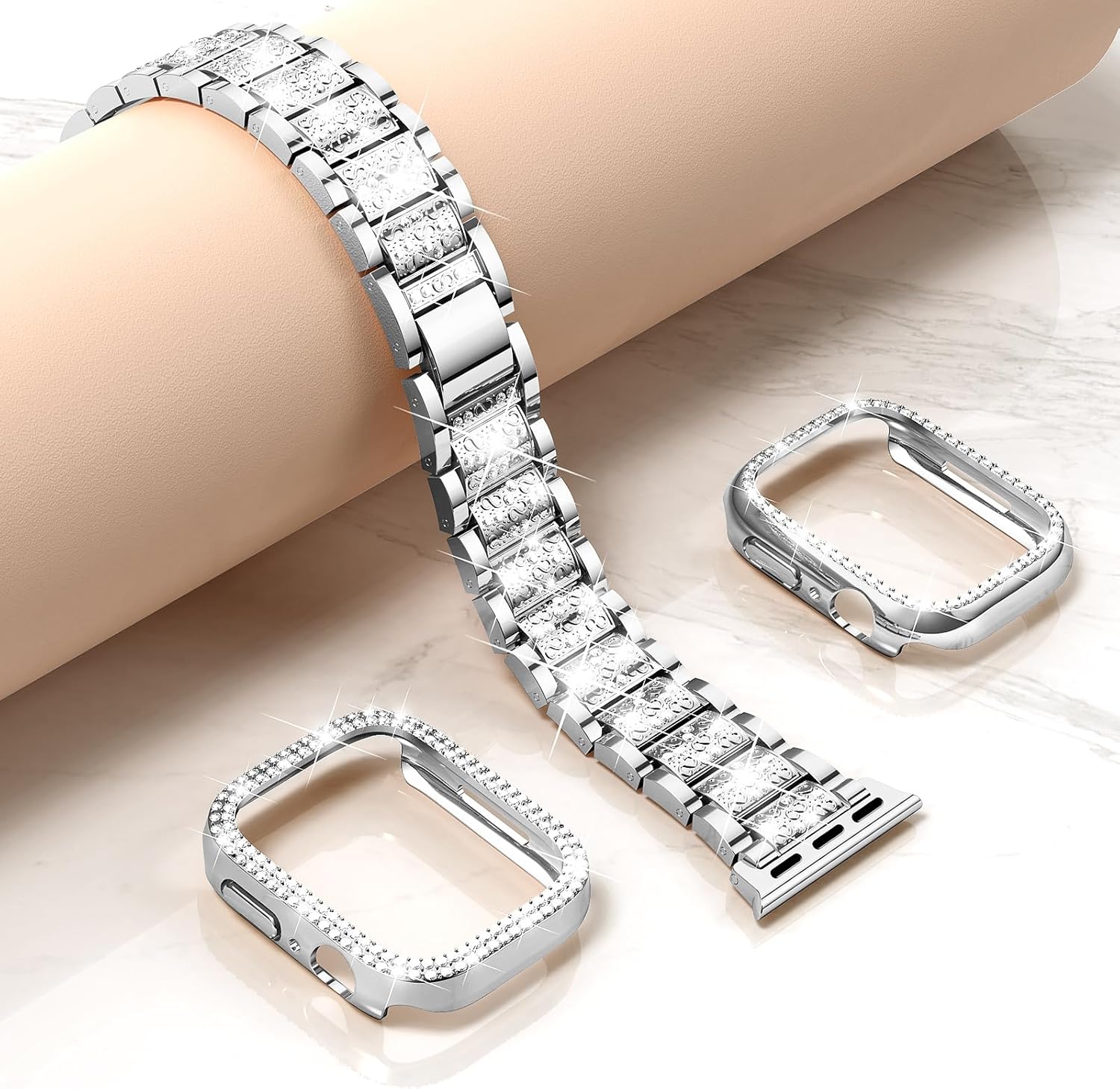 Mosonio Apple Watch Band Case 2-Pack Metal Bling PC 8 71jiBC2eTGL. AC SL1500 1