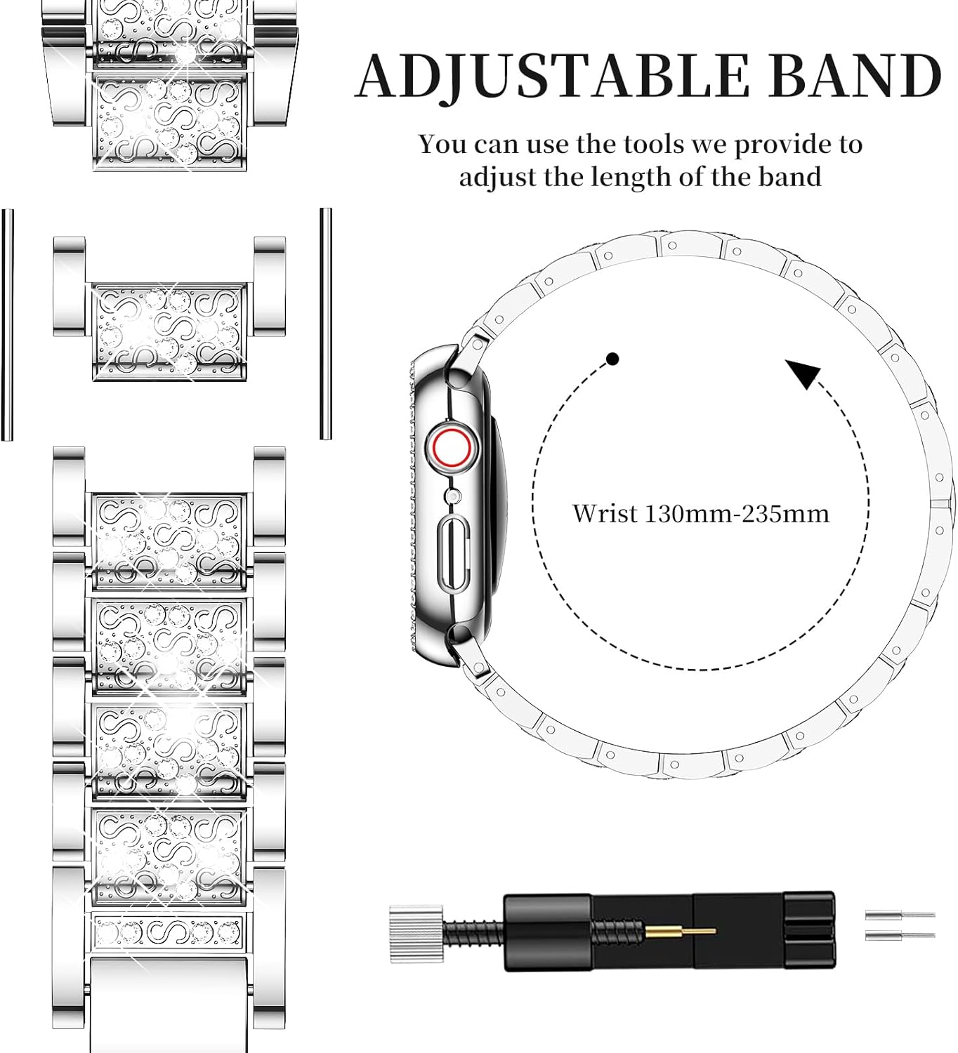 Mosonio Apple Watch Band Case 2-Pack Metal Bling PC 12 71jvx5aQpyL. AC SL1500 1